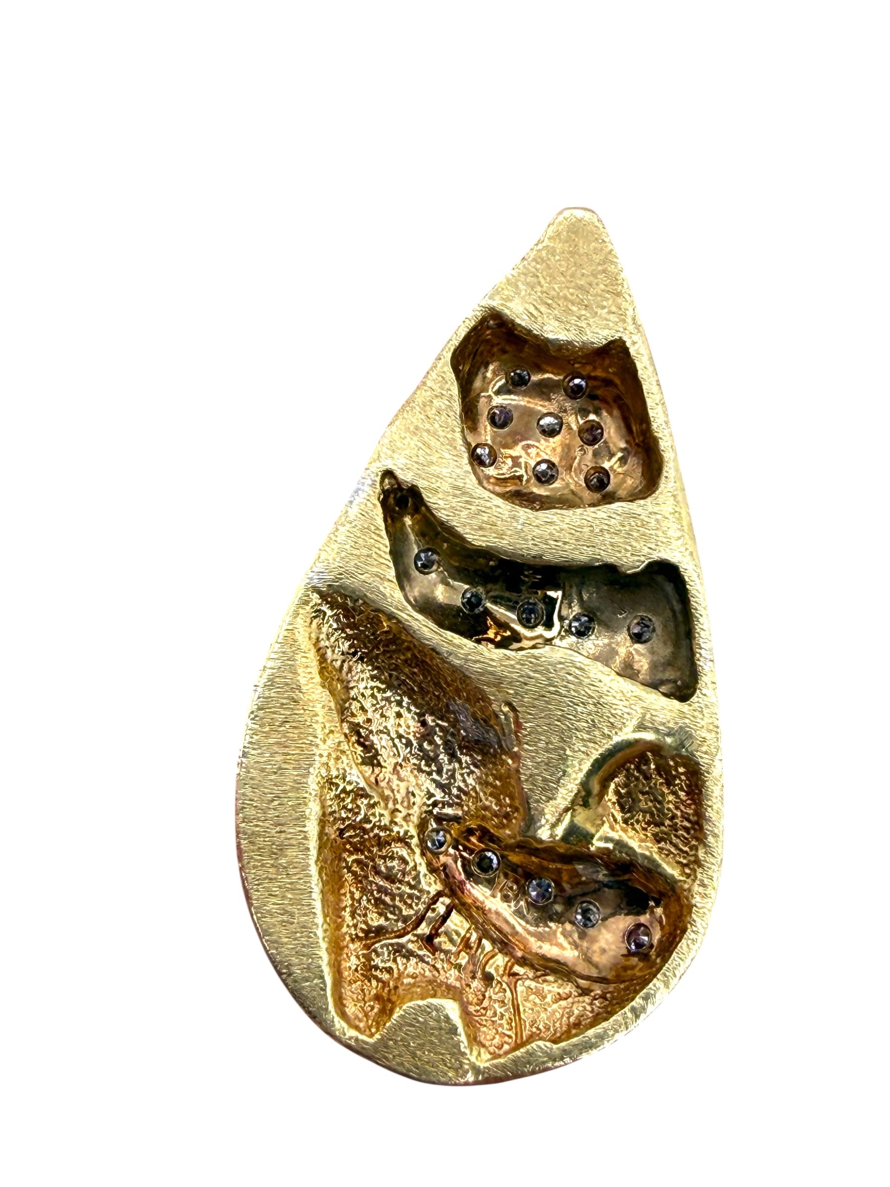 18k Diamond Abstract Drop Pendant