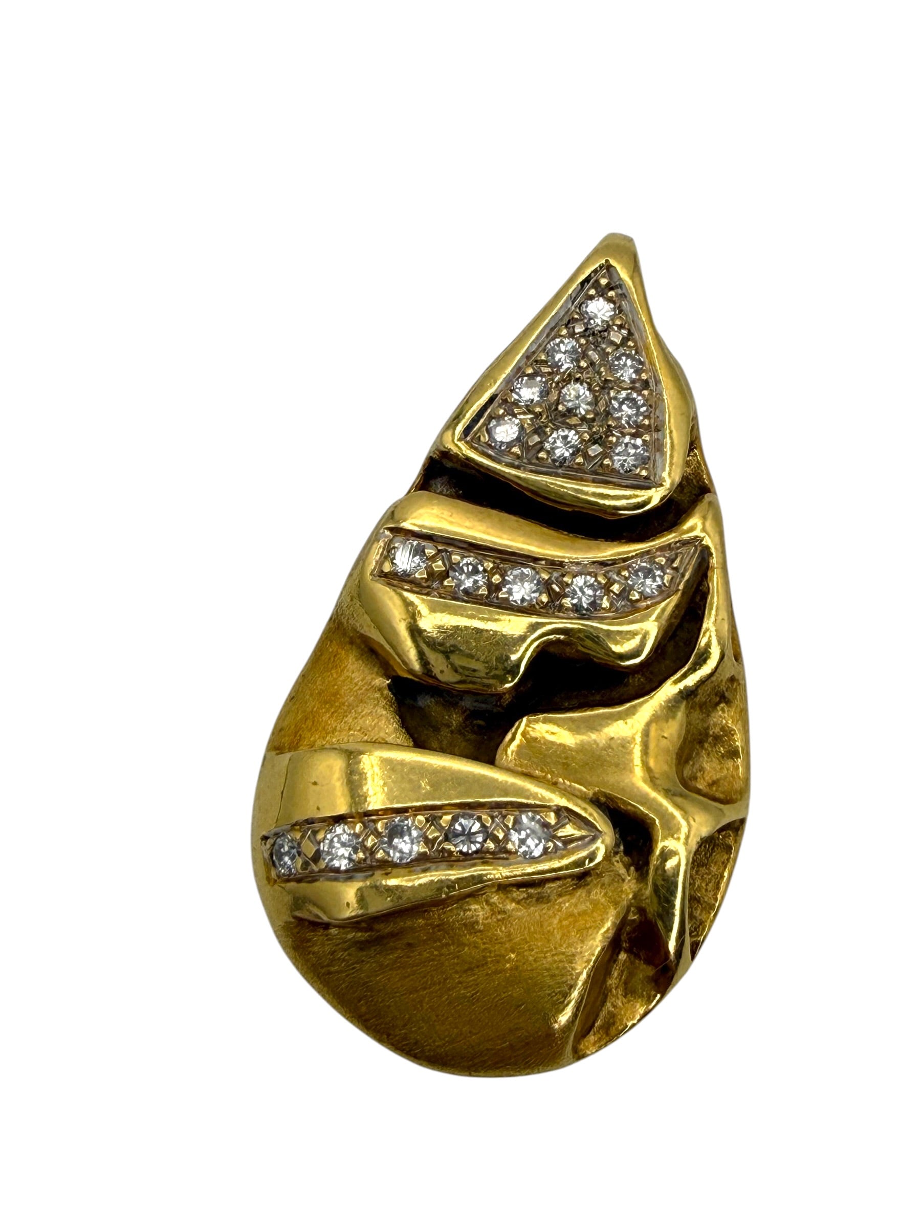 18k Diamond Abstract Drop Pendant