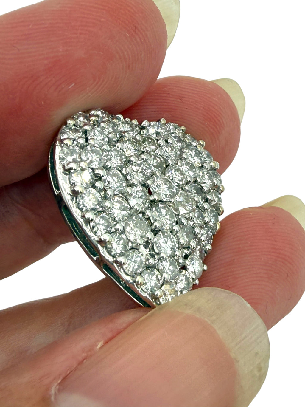 14k Diamond Heart Slide Pendant