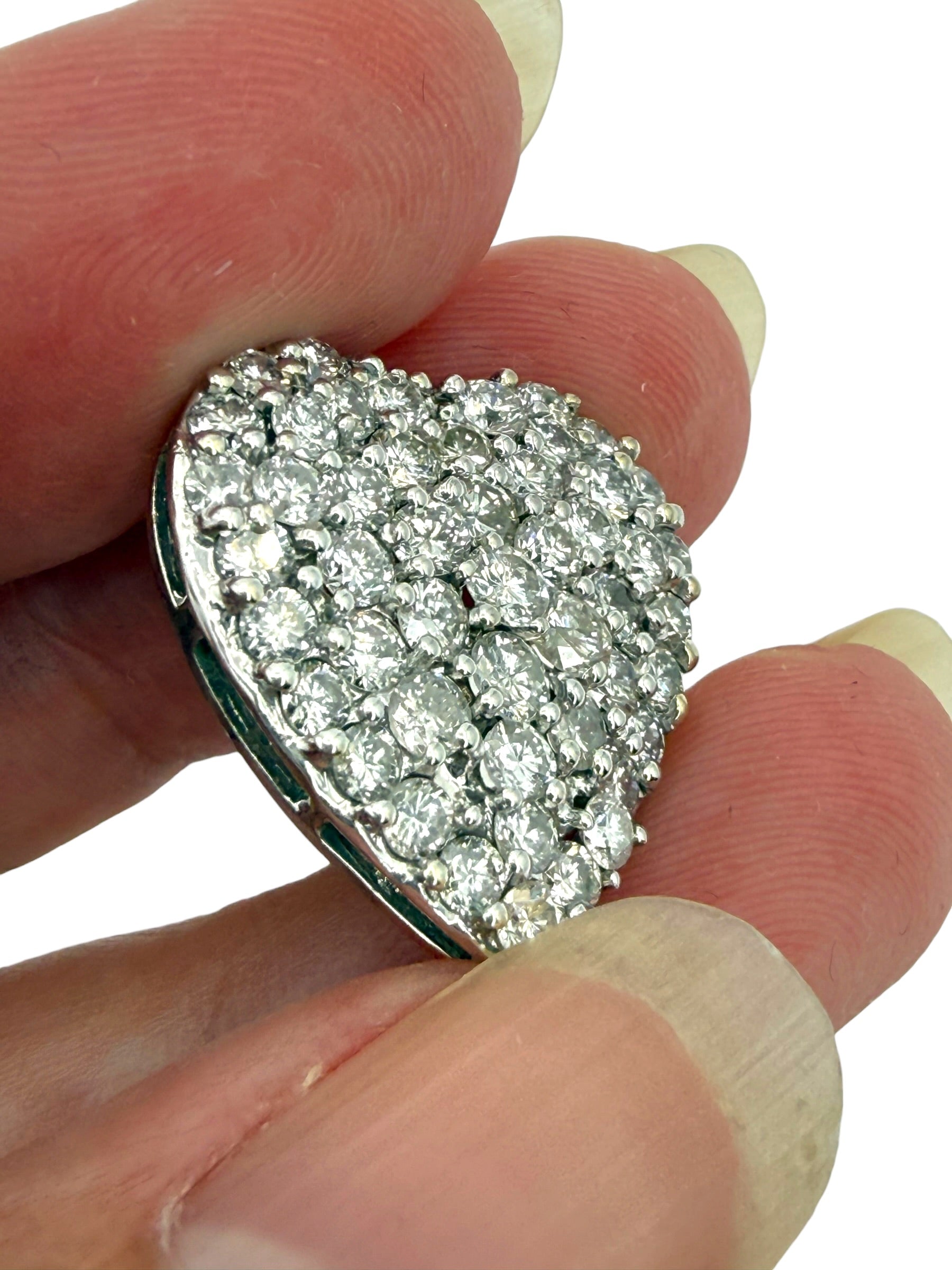 14k Diamond Heart Slide Pendant