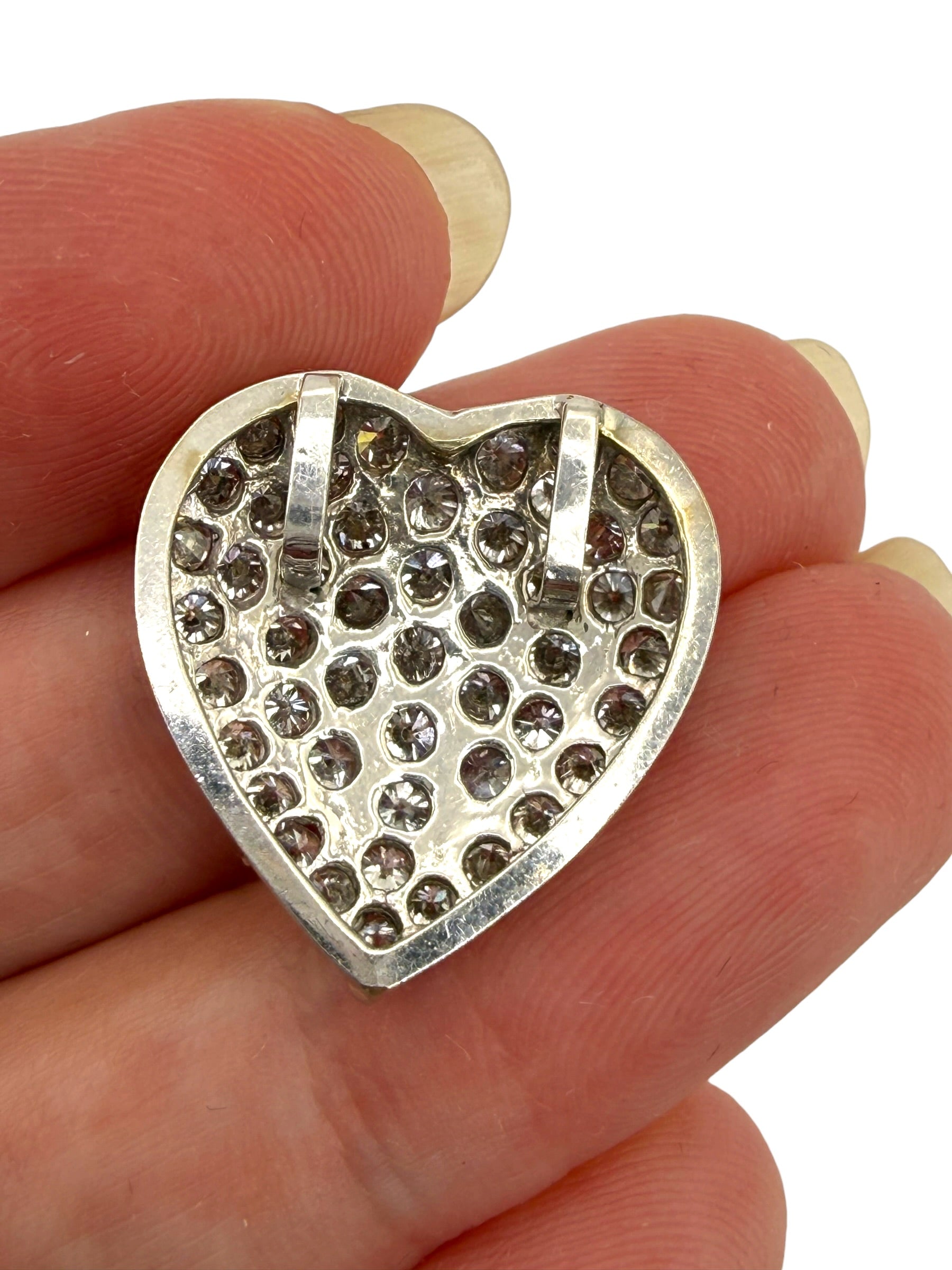 14k Diamond Heart Slide Pendant