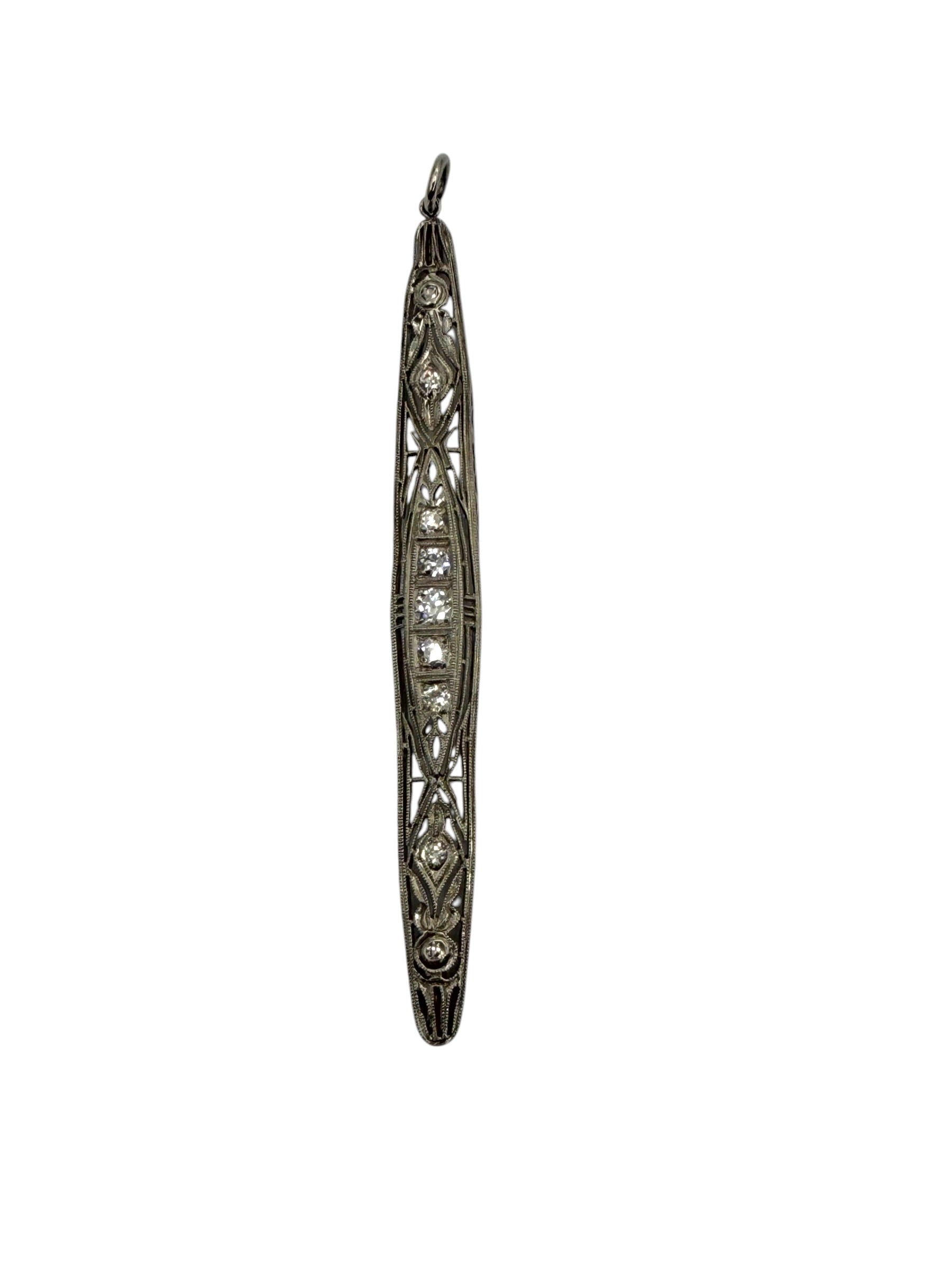Art Deco Platinum Diamond Pendant