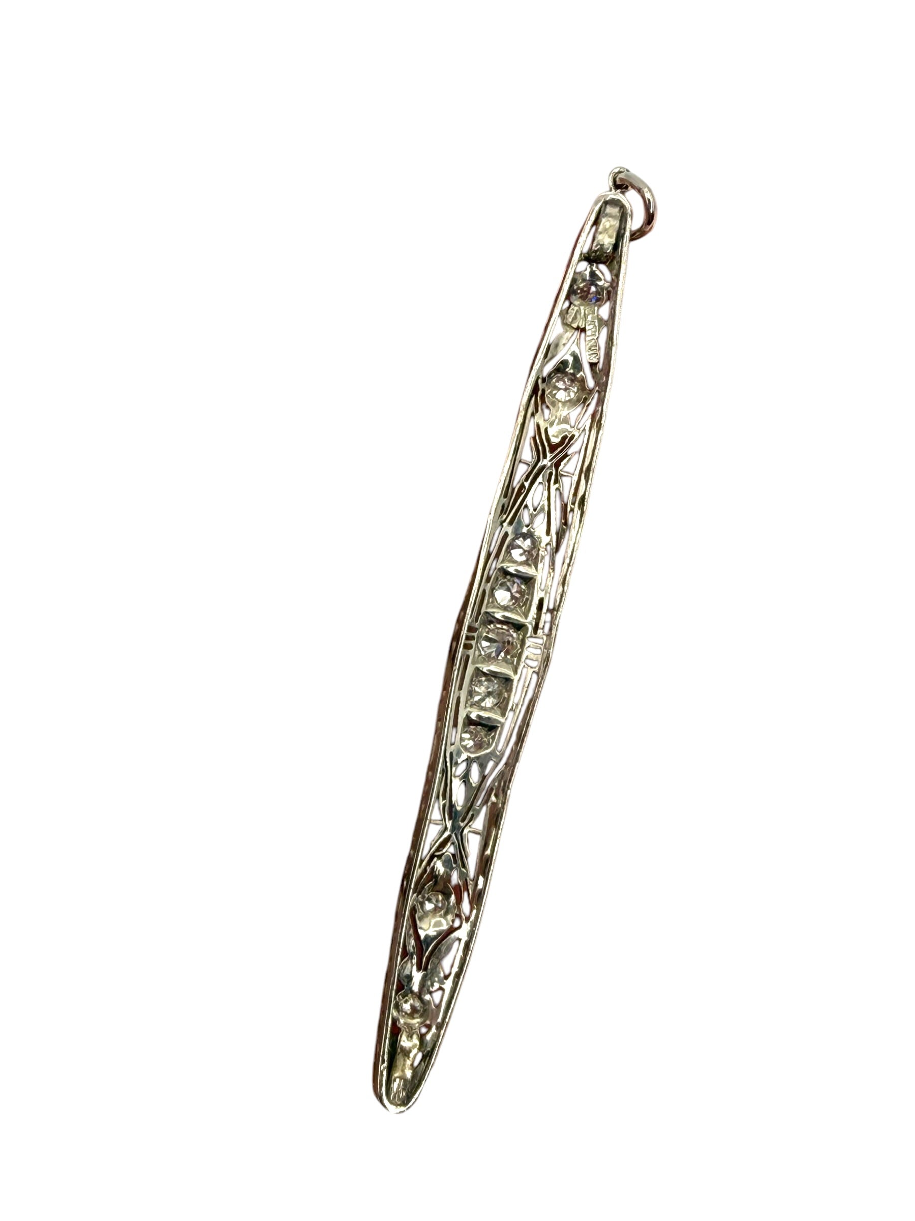 Art Deco Platinum Diamond Pendant