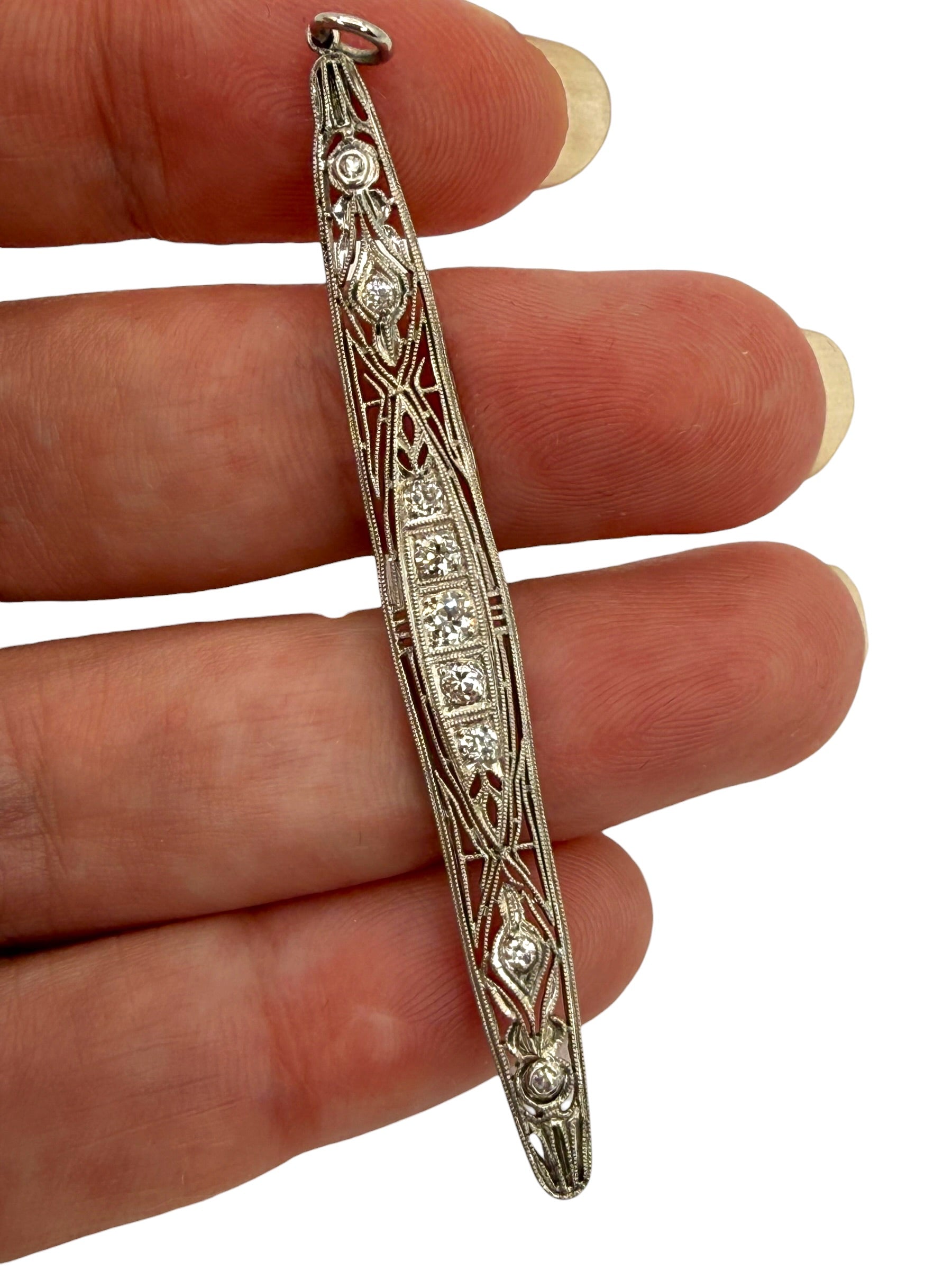 Art Deco Platinum Diamond Pendant