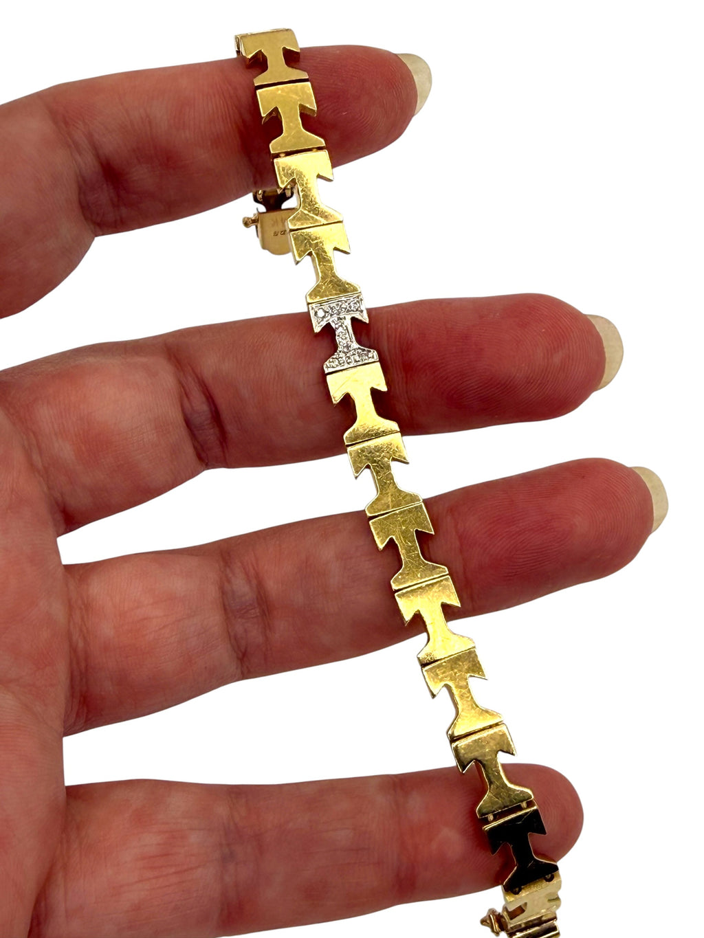 14k Diamond “T” Bracelet