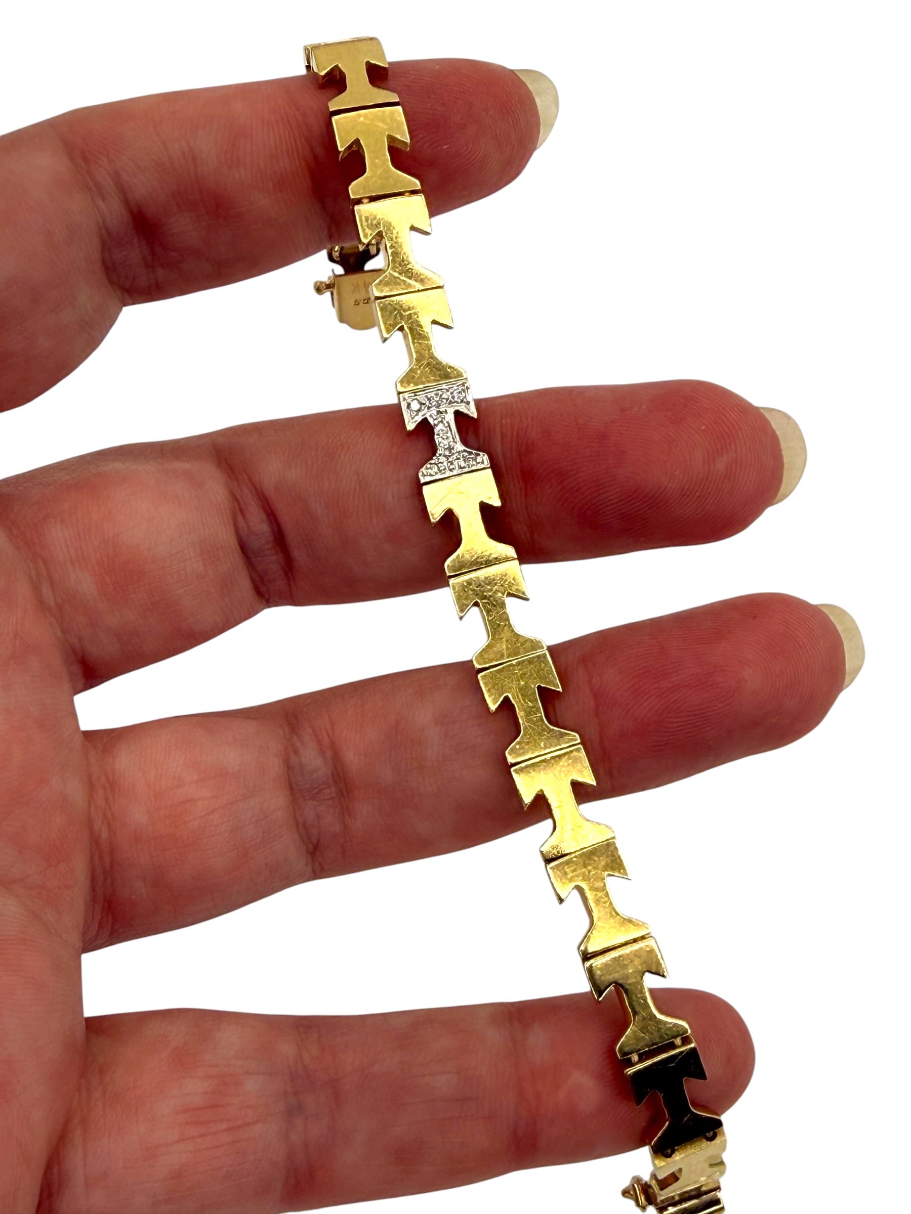 14k Diamond “T” Bracelet