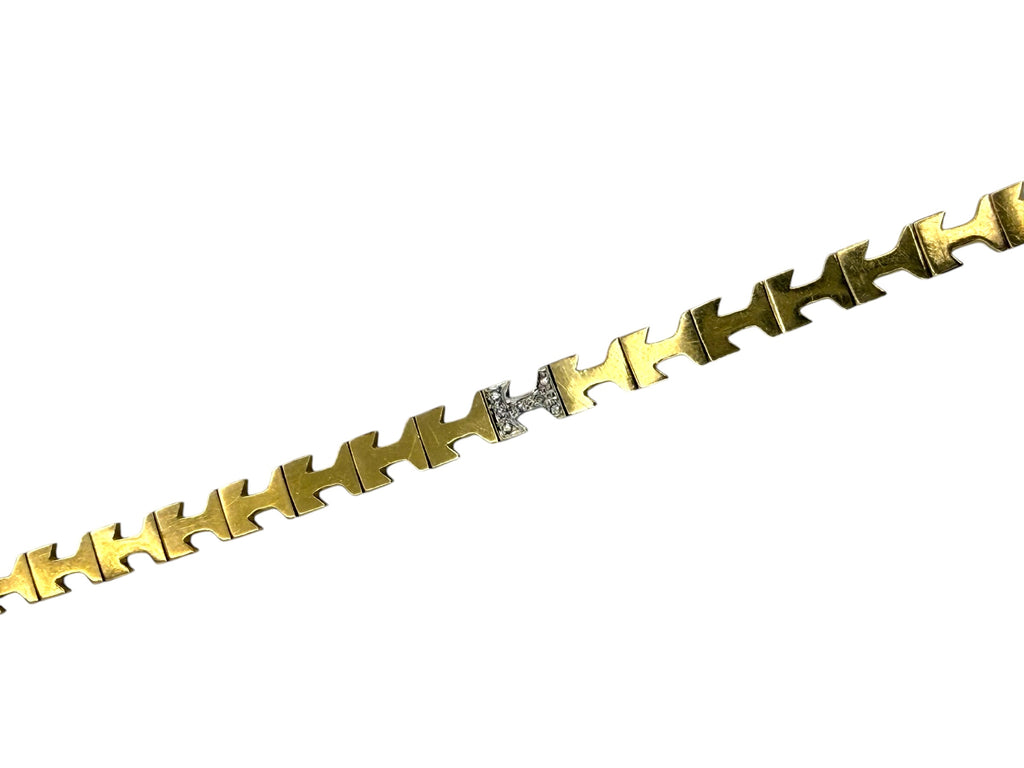 14k Diamond “T” Bracelet