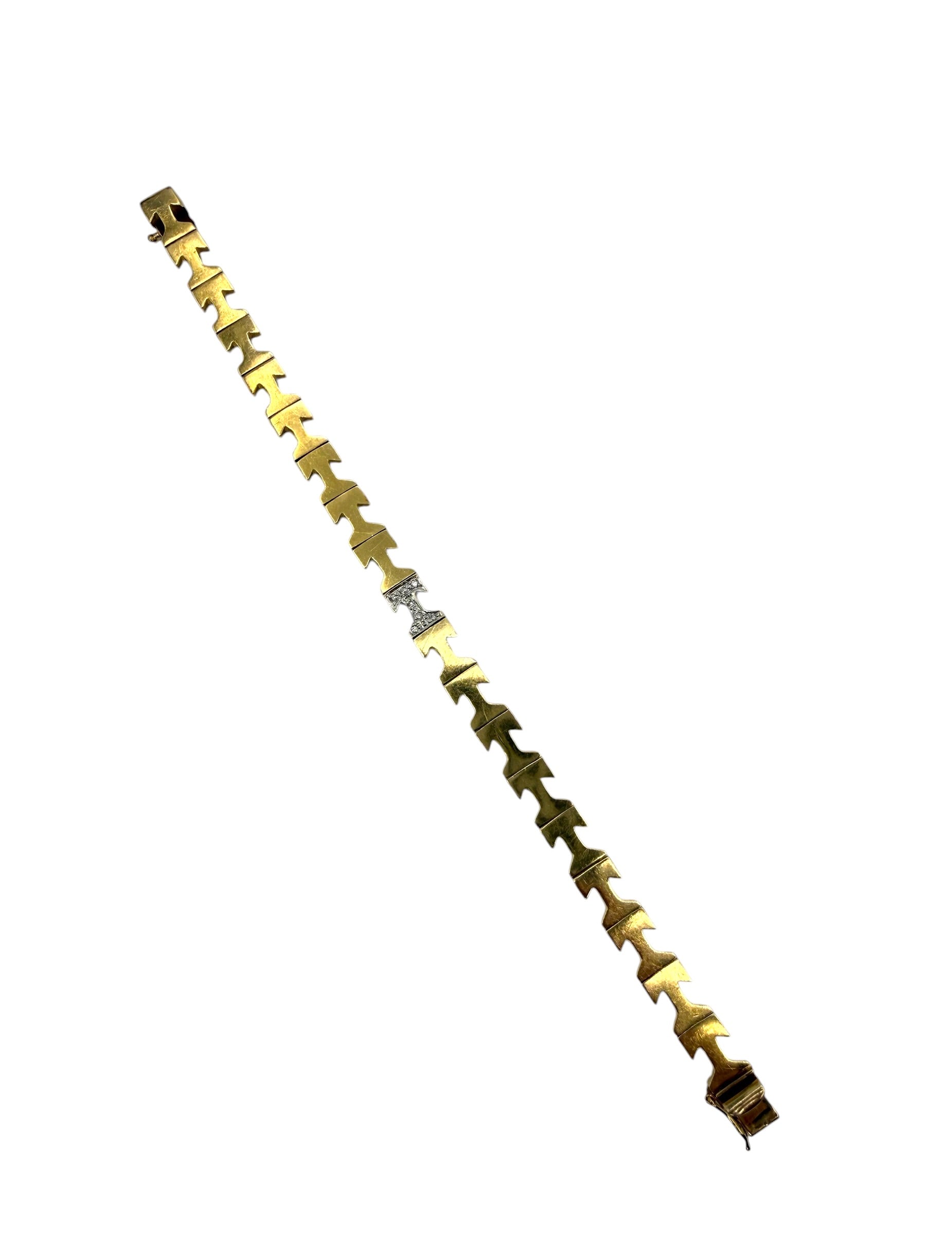 14k Diamond “T” Bracelet
