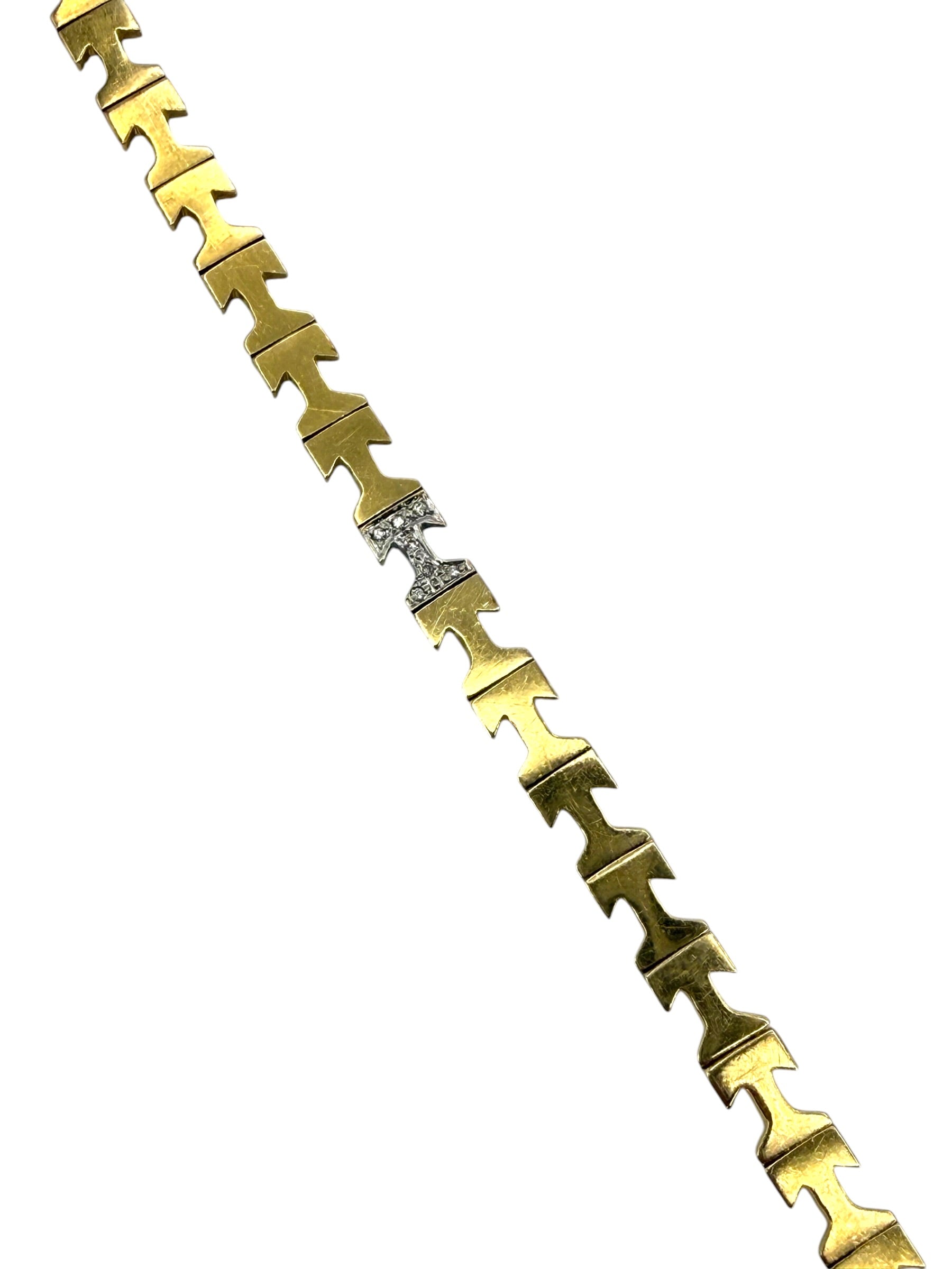 14k Diamond “T” Bracelet