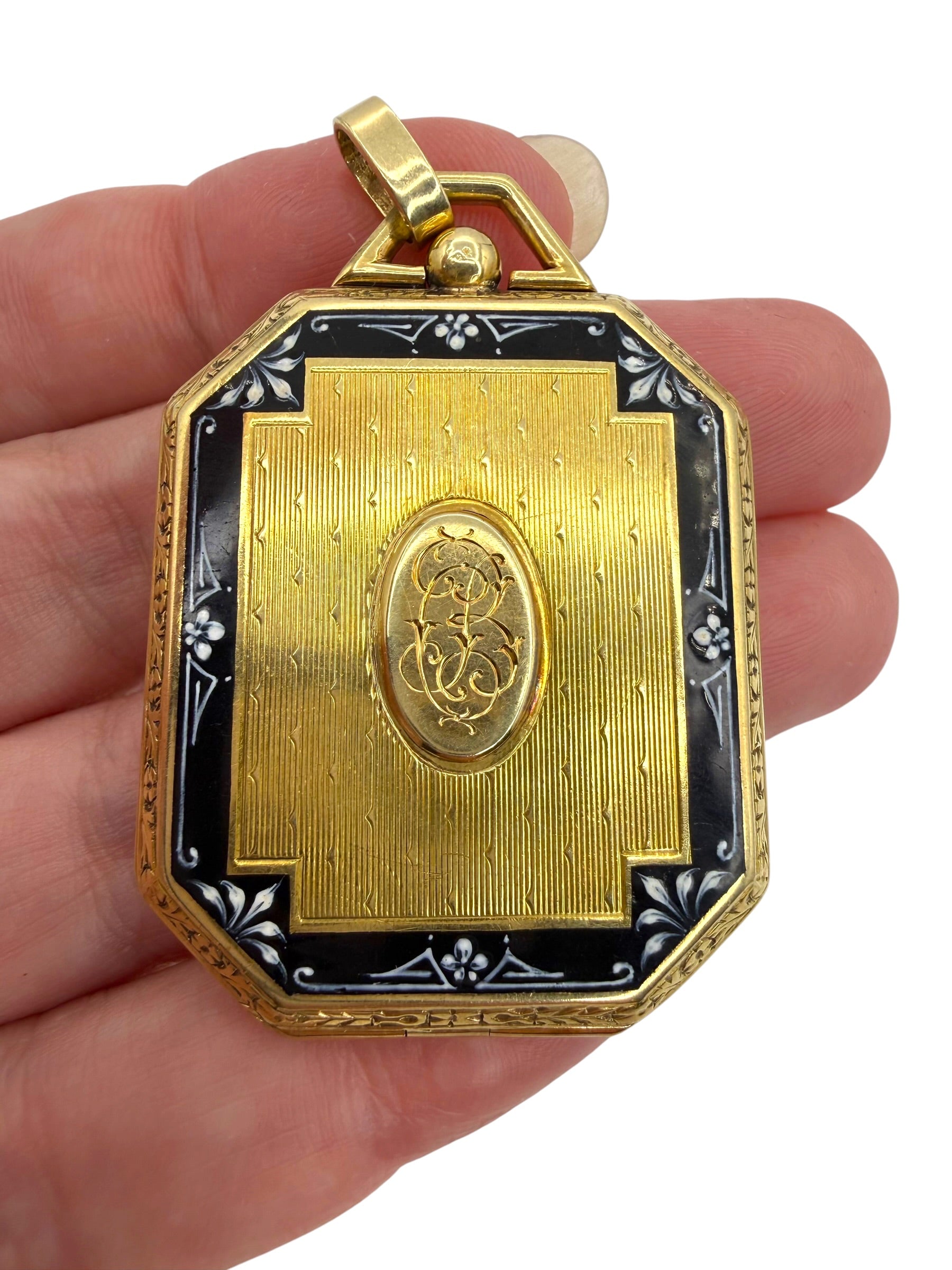 14k Edwardian Enamel Locket