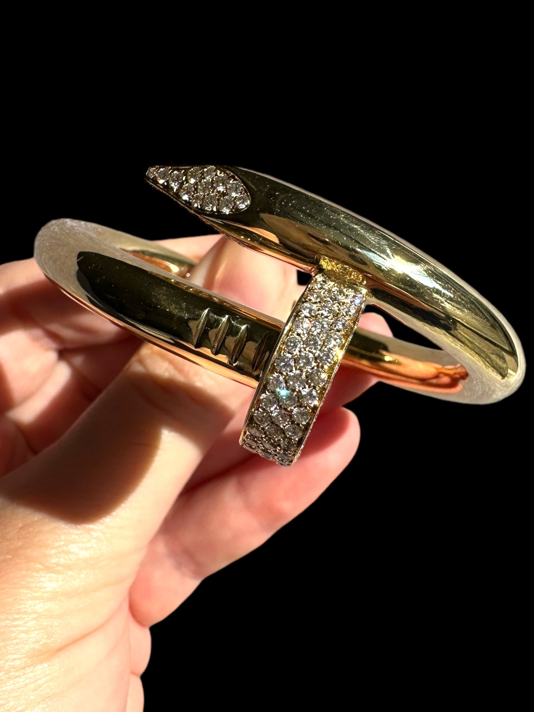 18k Statement Diamond Nail Bracelet