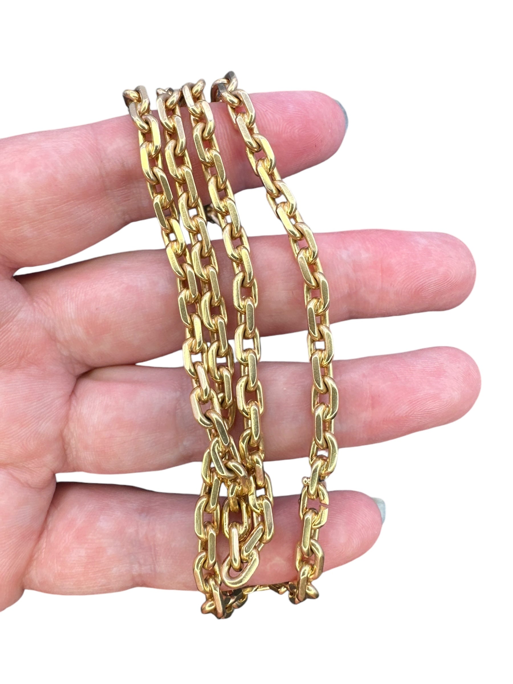 18k Biker Link Chain Necklace