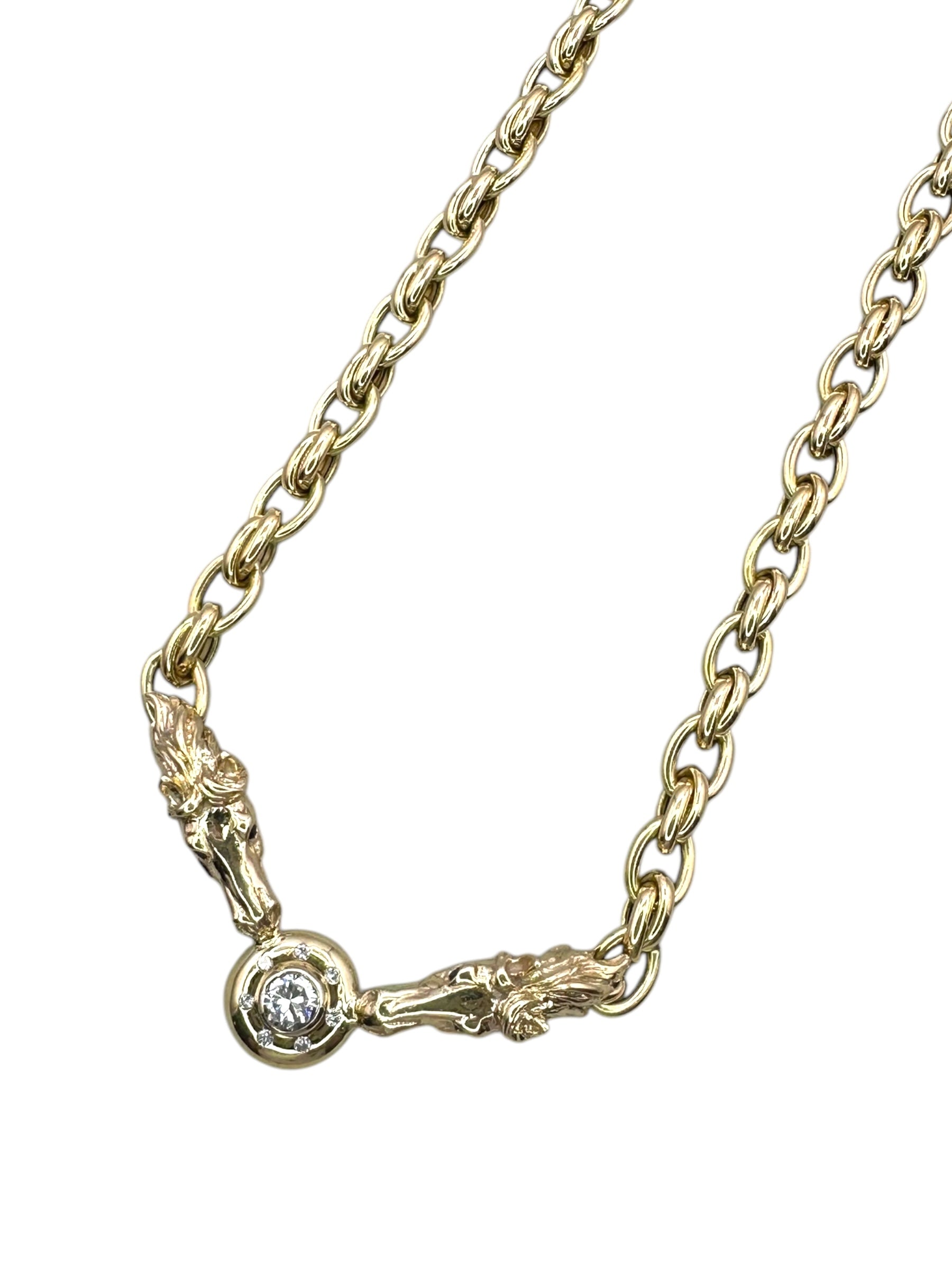 14k Diamond Horsehead Necklace