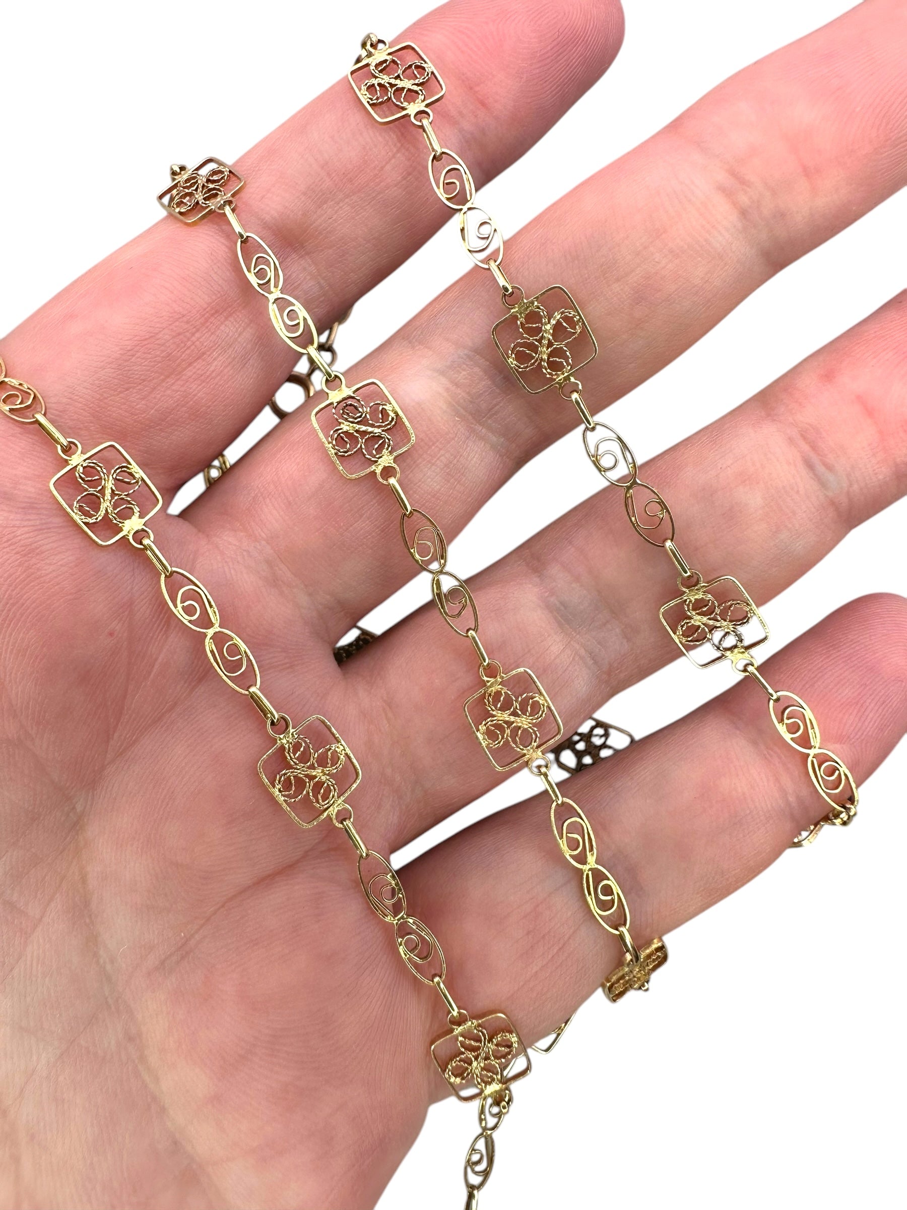 14k Filigree Delicate Necklace