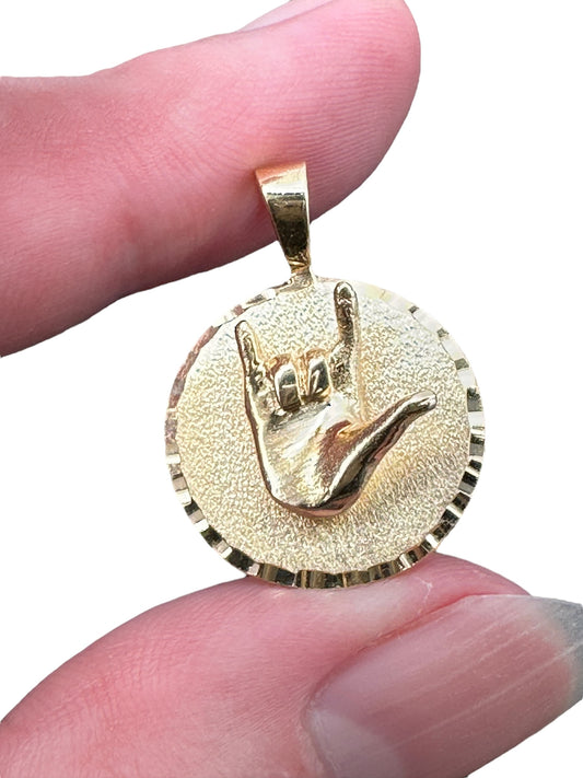 14k I Love You Pendant