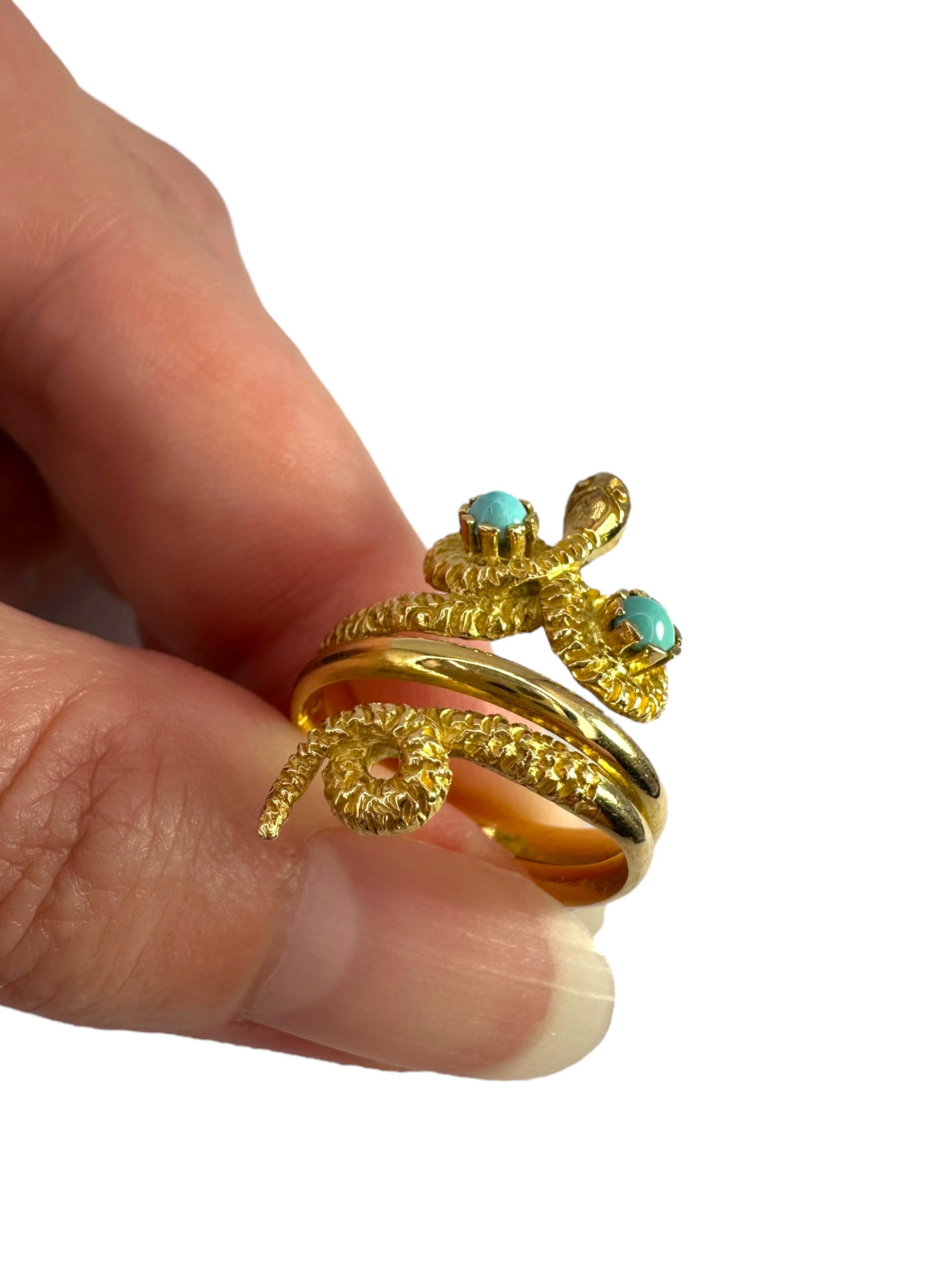 18k Turquoise Snake Ring