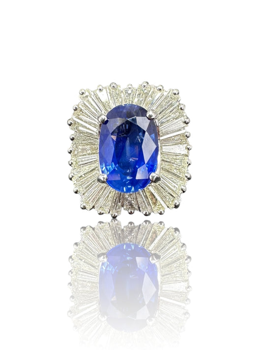 Platinum Sapphire Diamond Ringdant