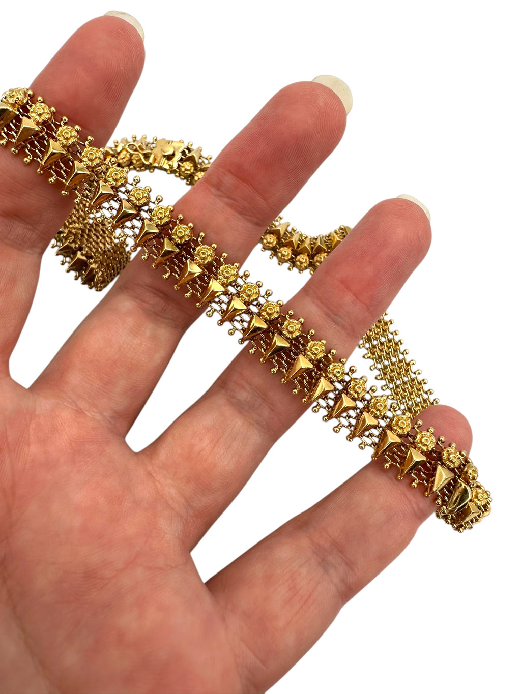 18k Flower Spike Collar Necklace