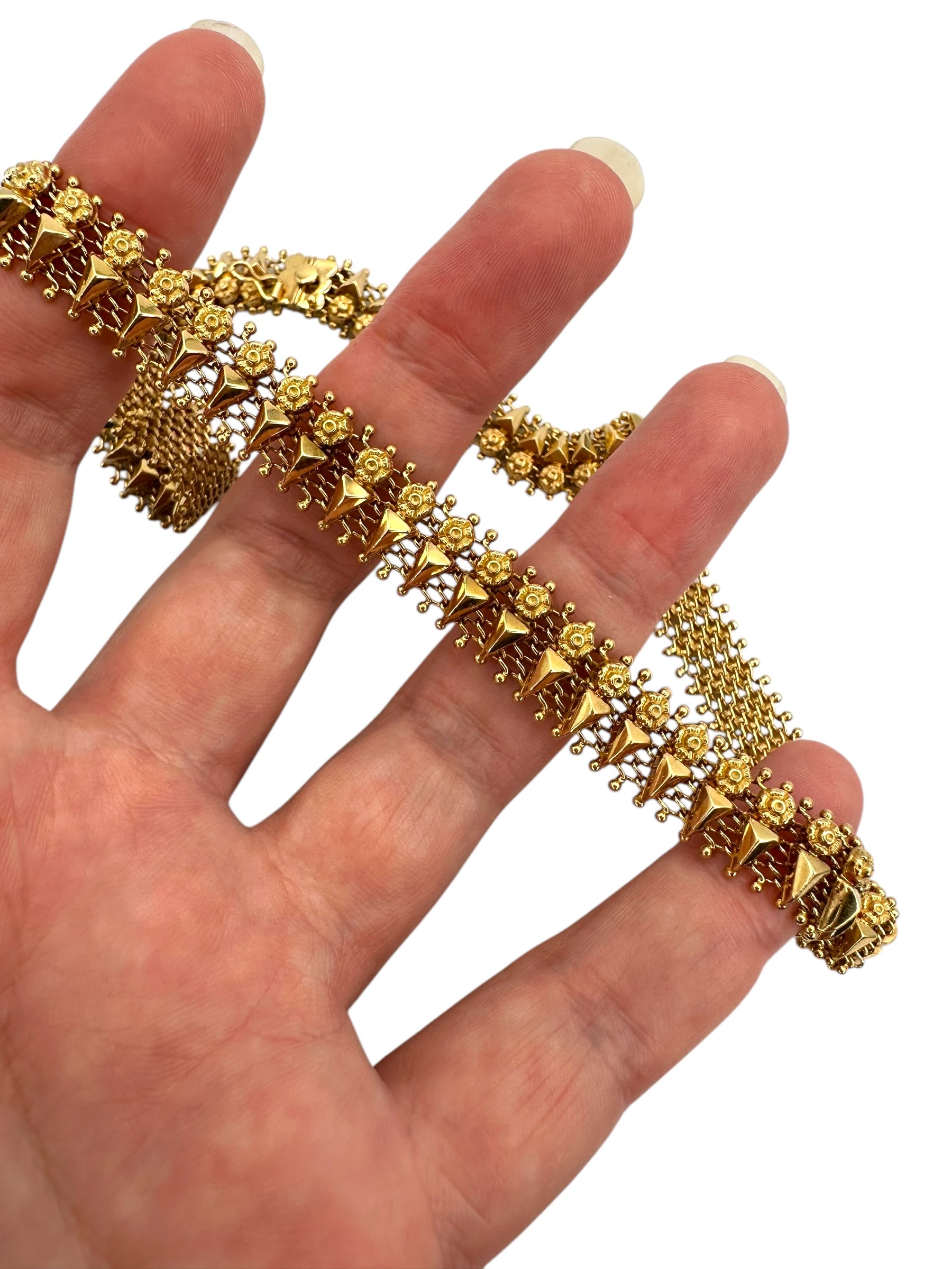 18k Flower Spike Collar Necklace