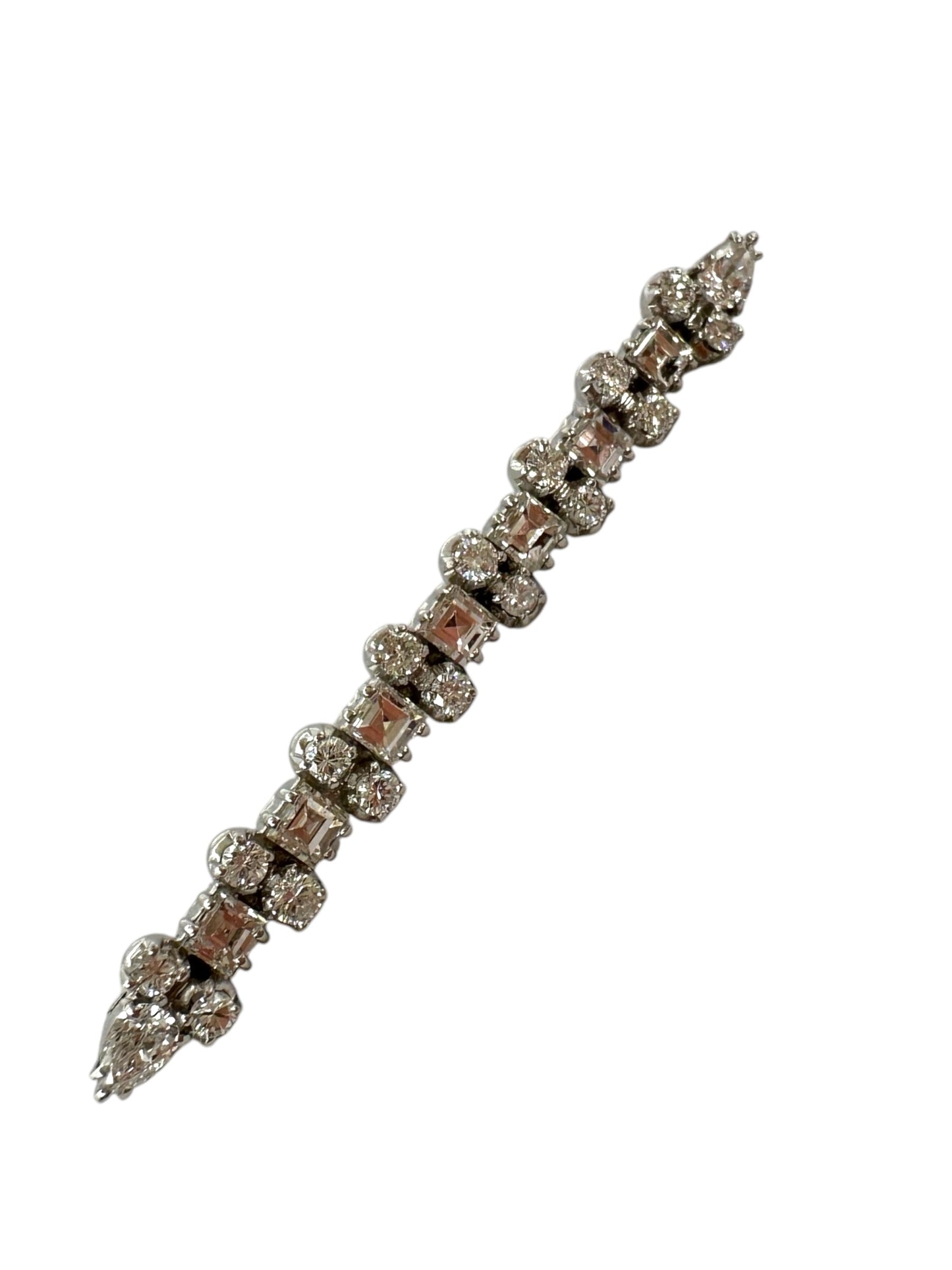 Platinum Diamond Bar Brooch