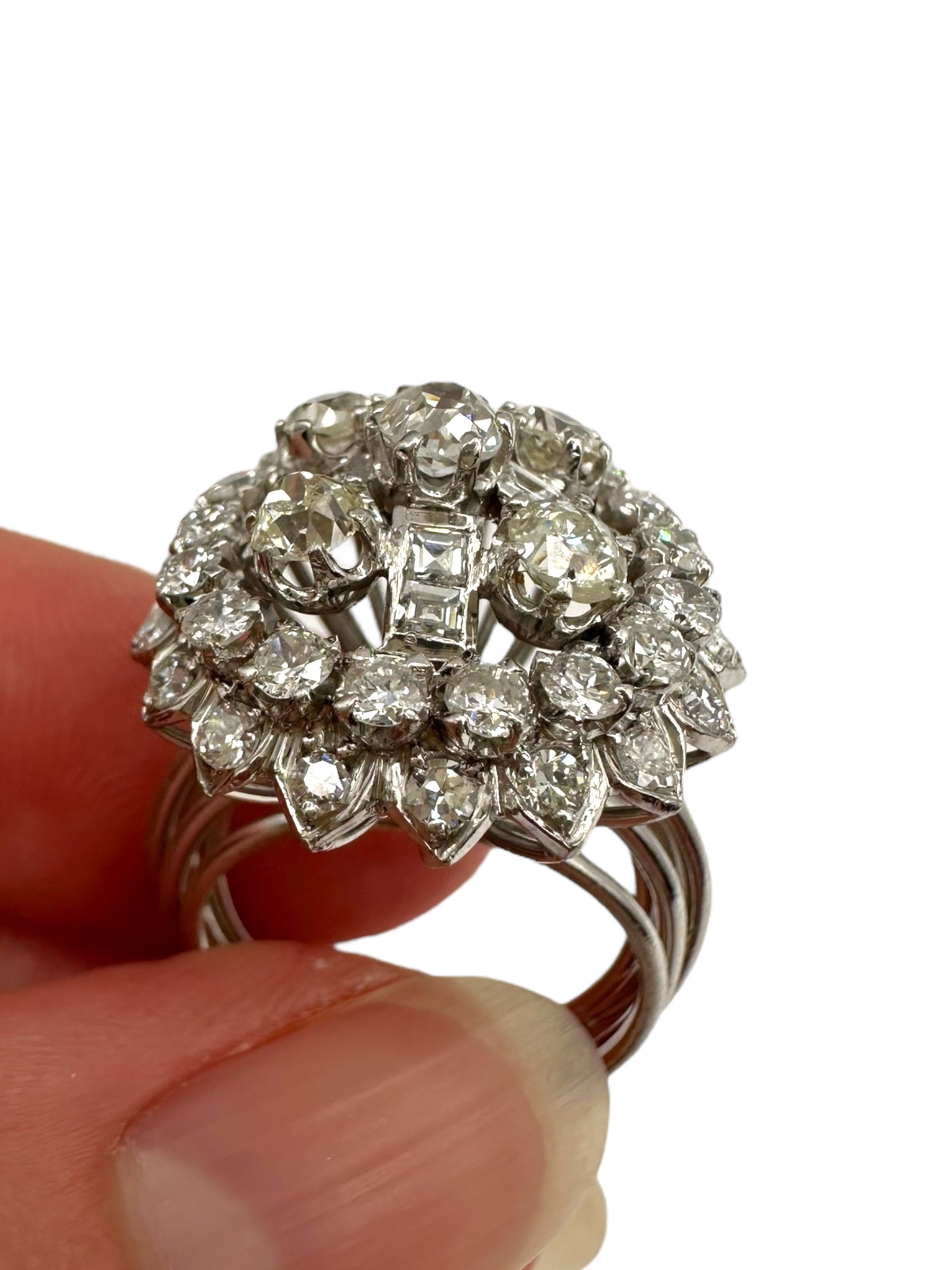 18k Diamond Cross Cluster Ring