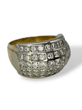 18k Two Tone Chunky Diamond Band Ring