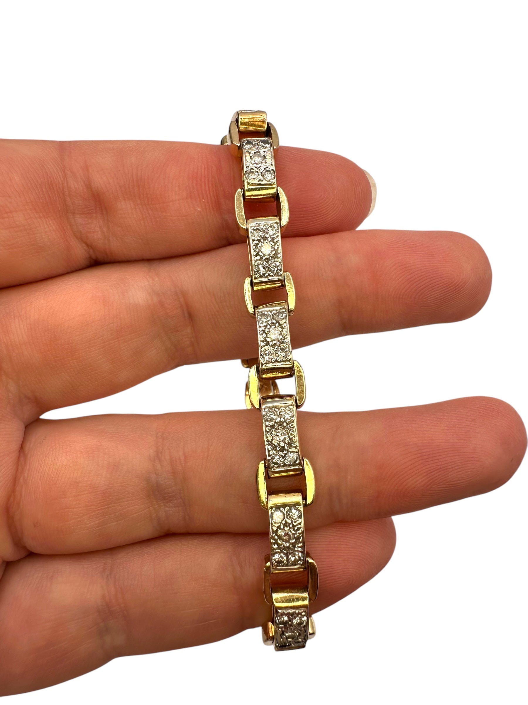 14k Diamond Chunky Chain Bracelet