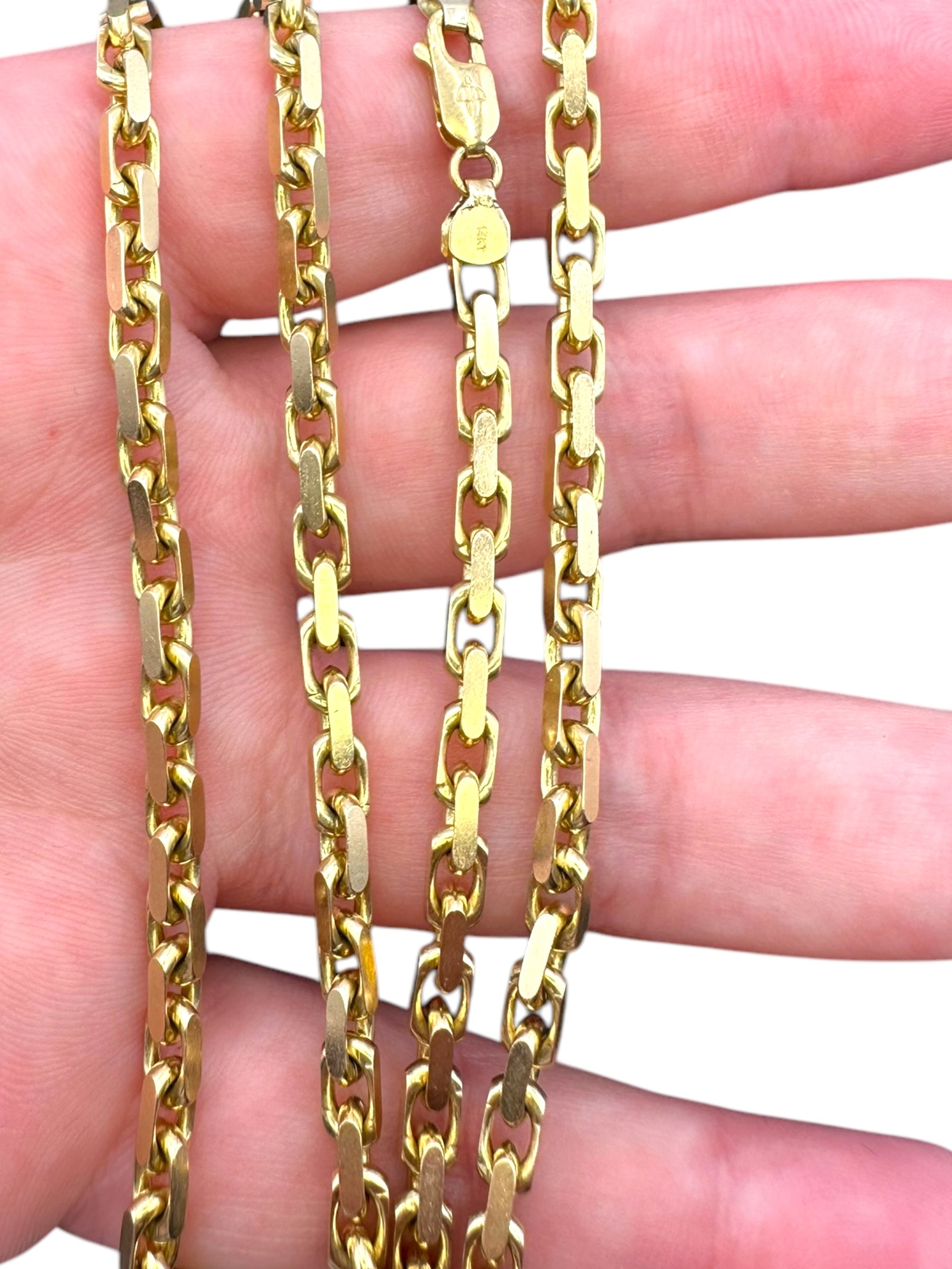 14k Biker Link Chain Necklace - Medium Link