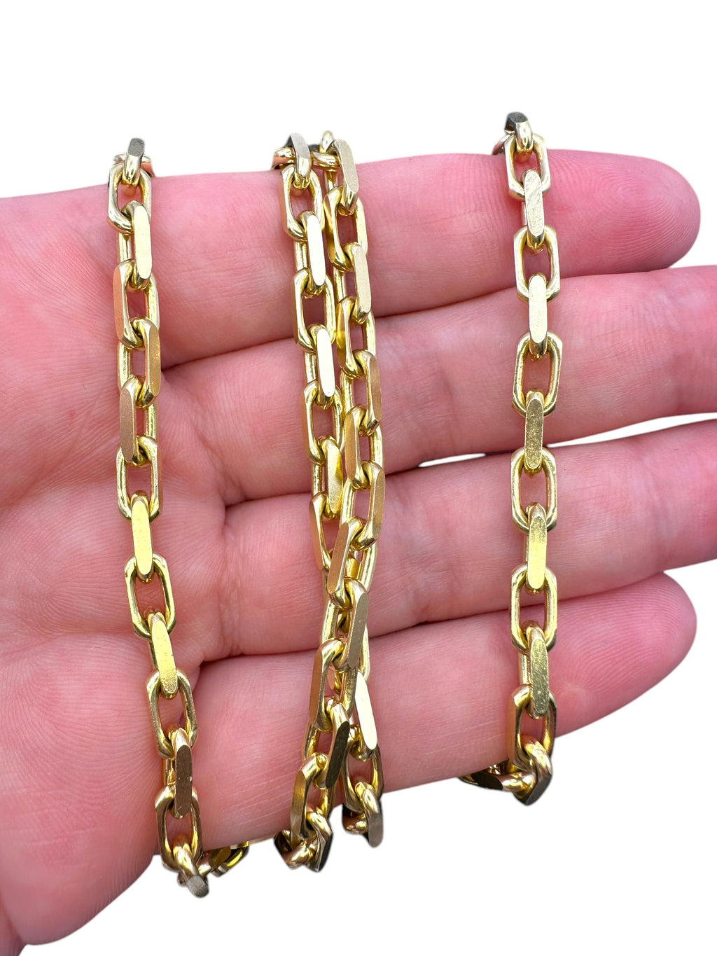 14k Cut Biker Link Chain Necklace - Large Link