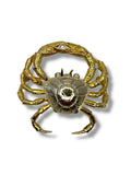 18k Two Tone Crab Brooch