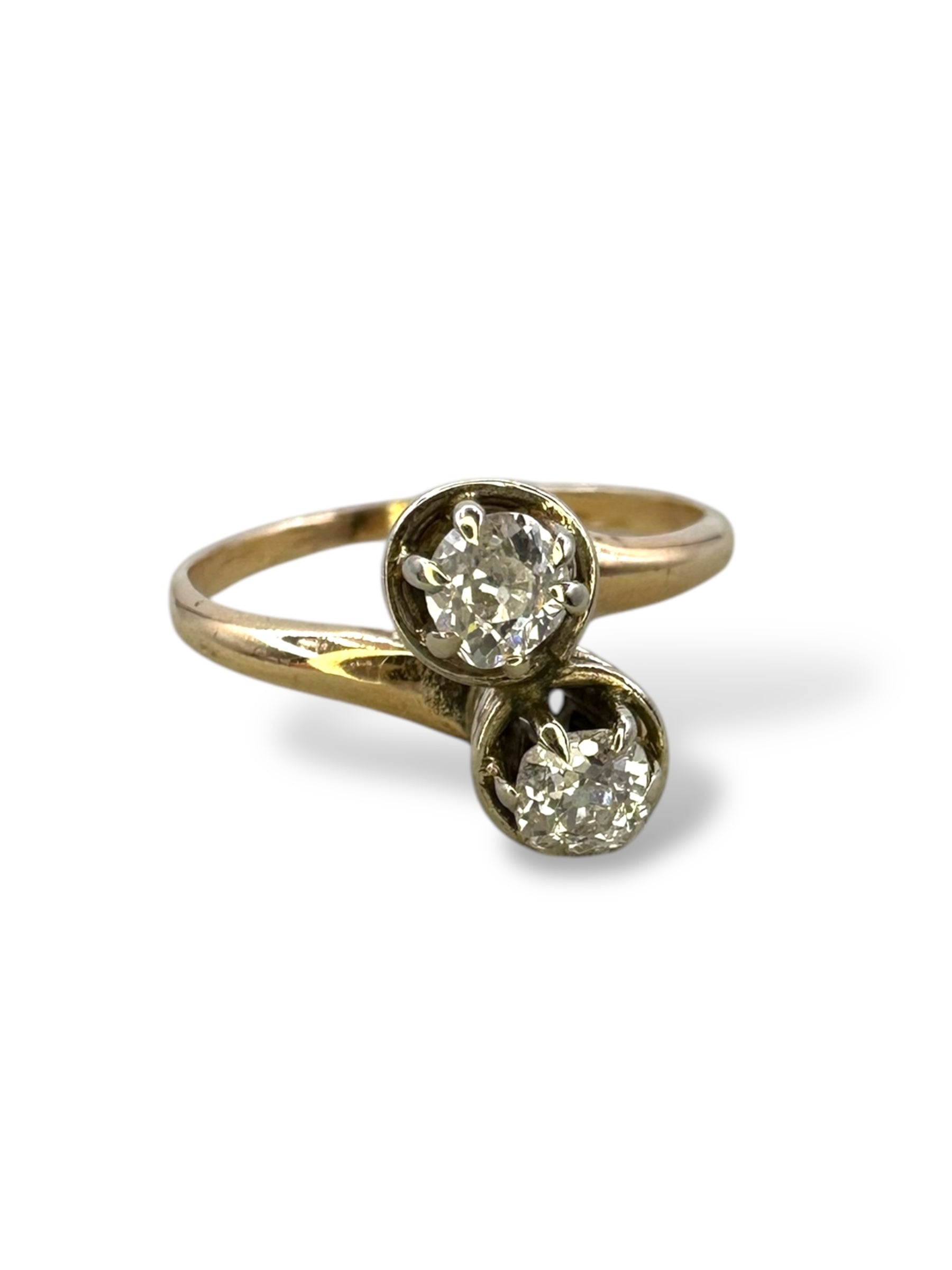 14k Diamond Toi Et Moi Ring