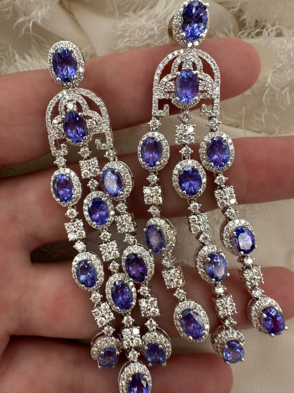 18k Tanzanite Diamond Chandelier Earrings
