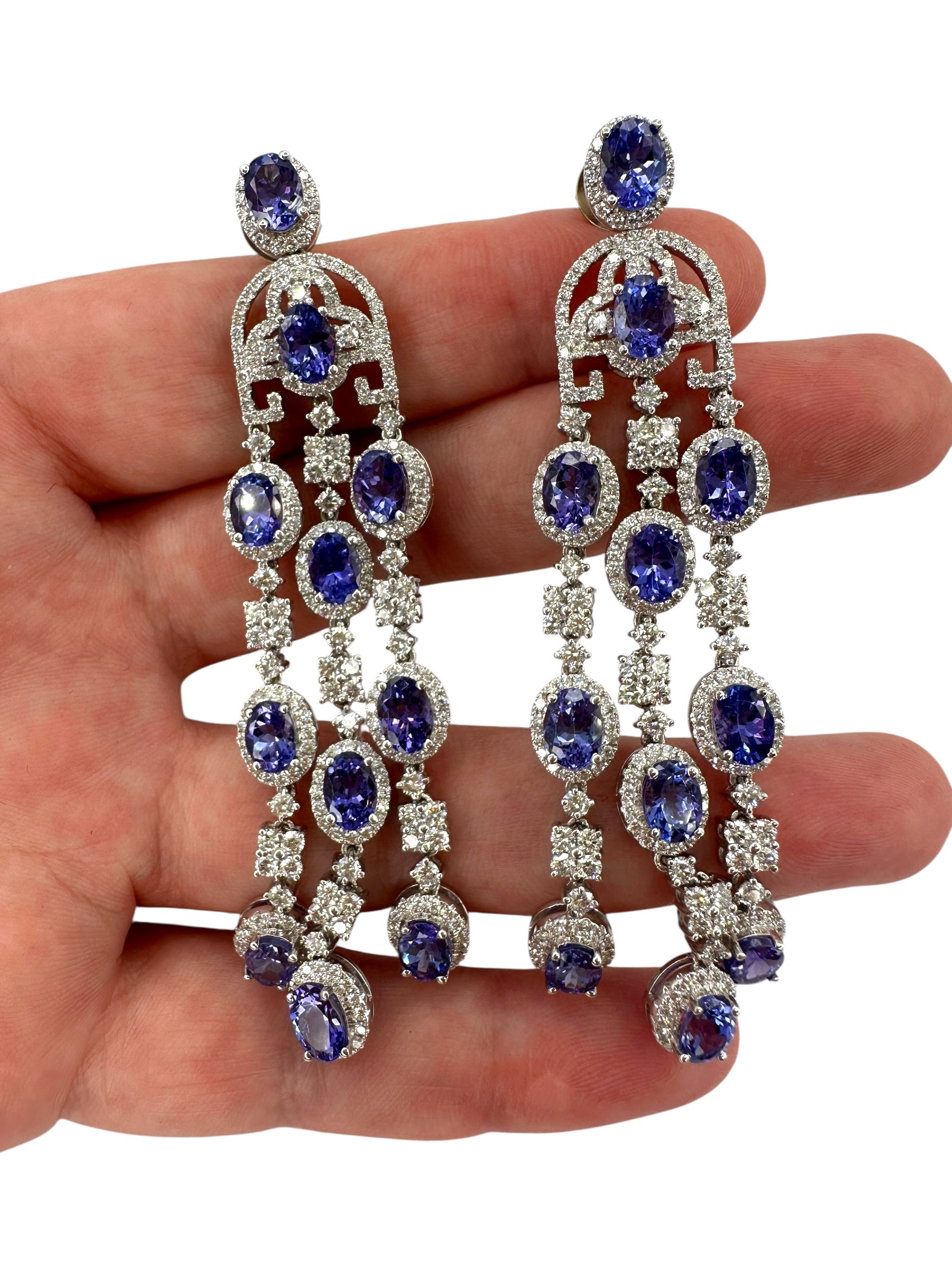 18k Tanzanite Diamond Chandelier Earrings