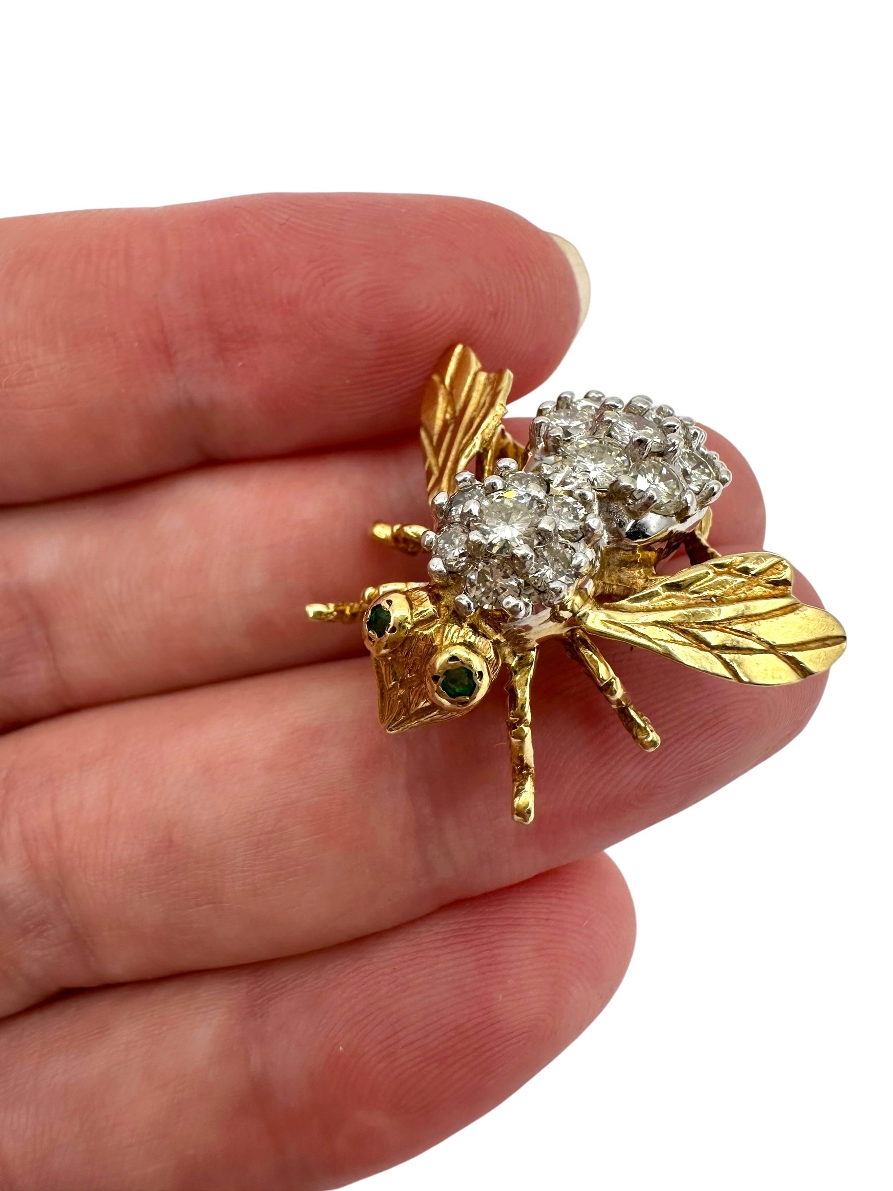 14k Diamond Bee Pin