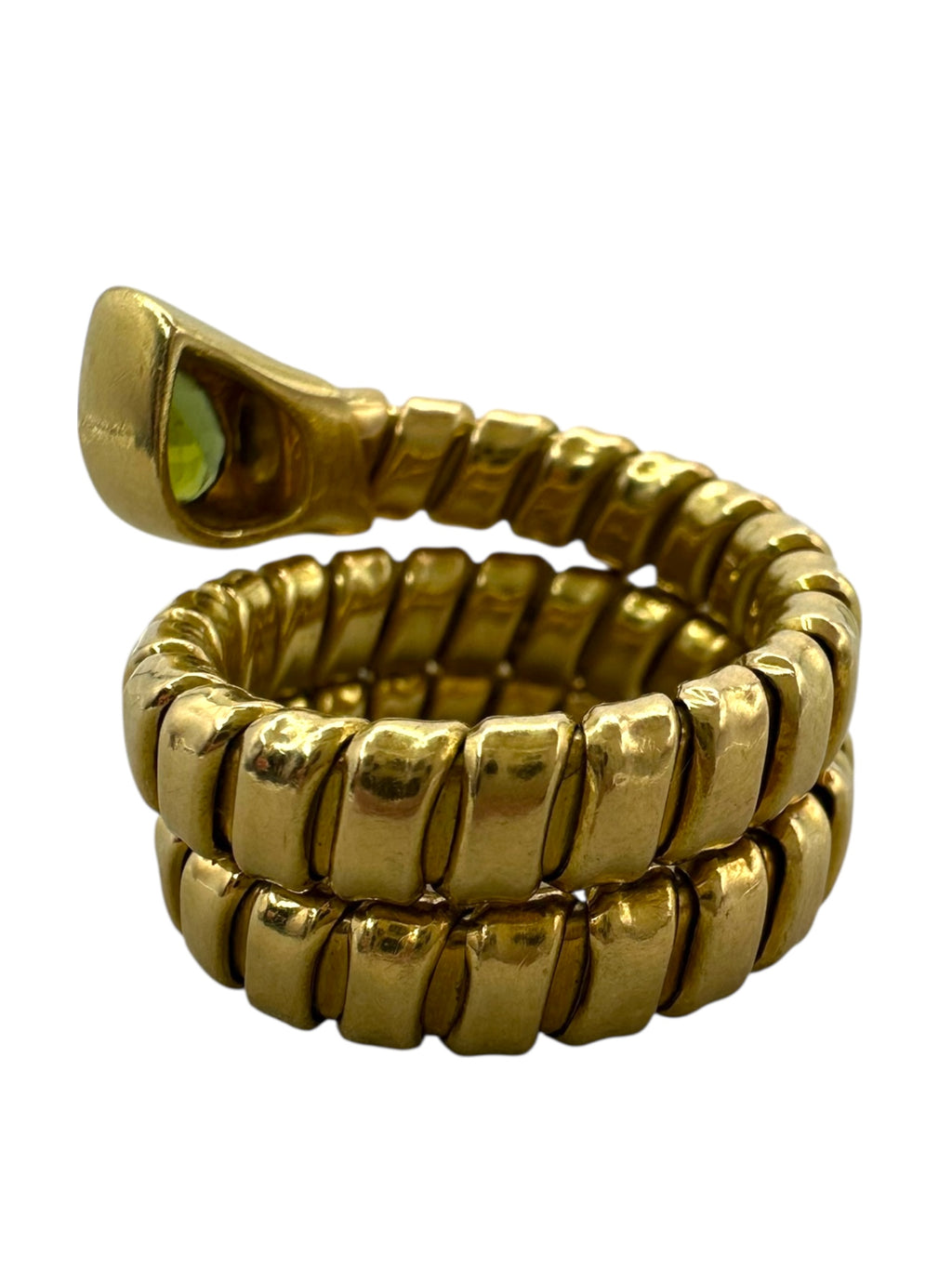 18k Tubogas Peridot Snake Ring