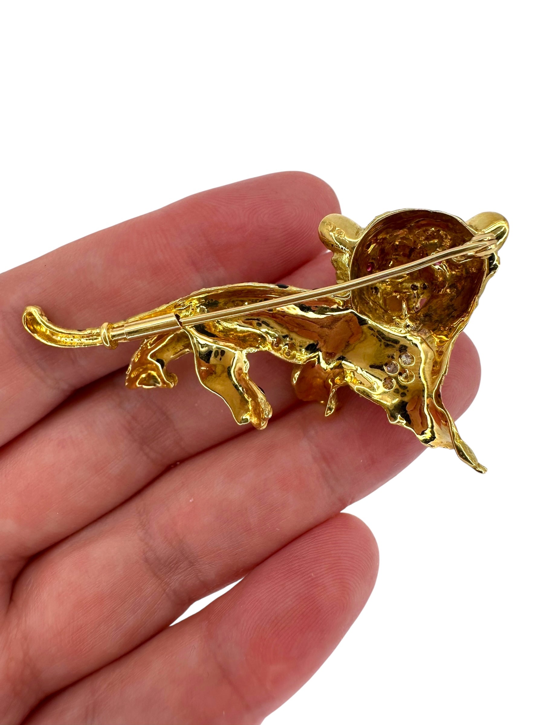 18k Diamond Cheetah Brooch