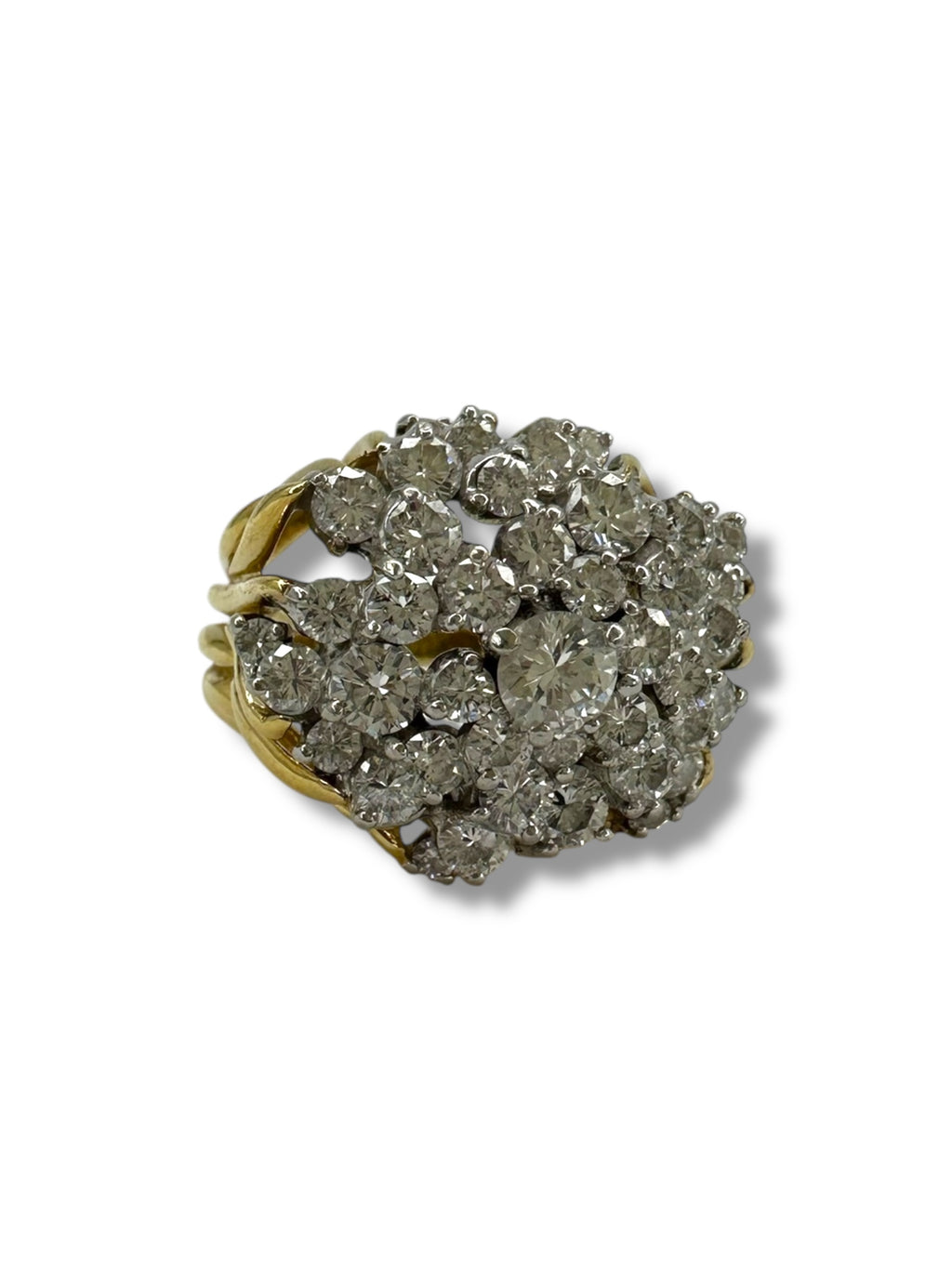 18k Flame Cluster Ring