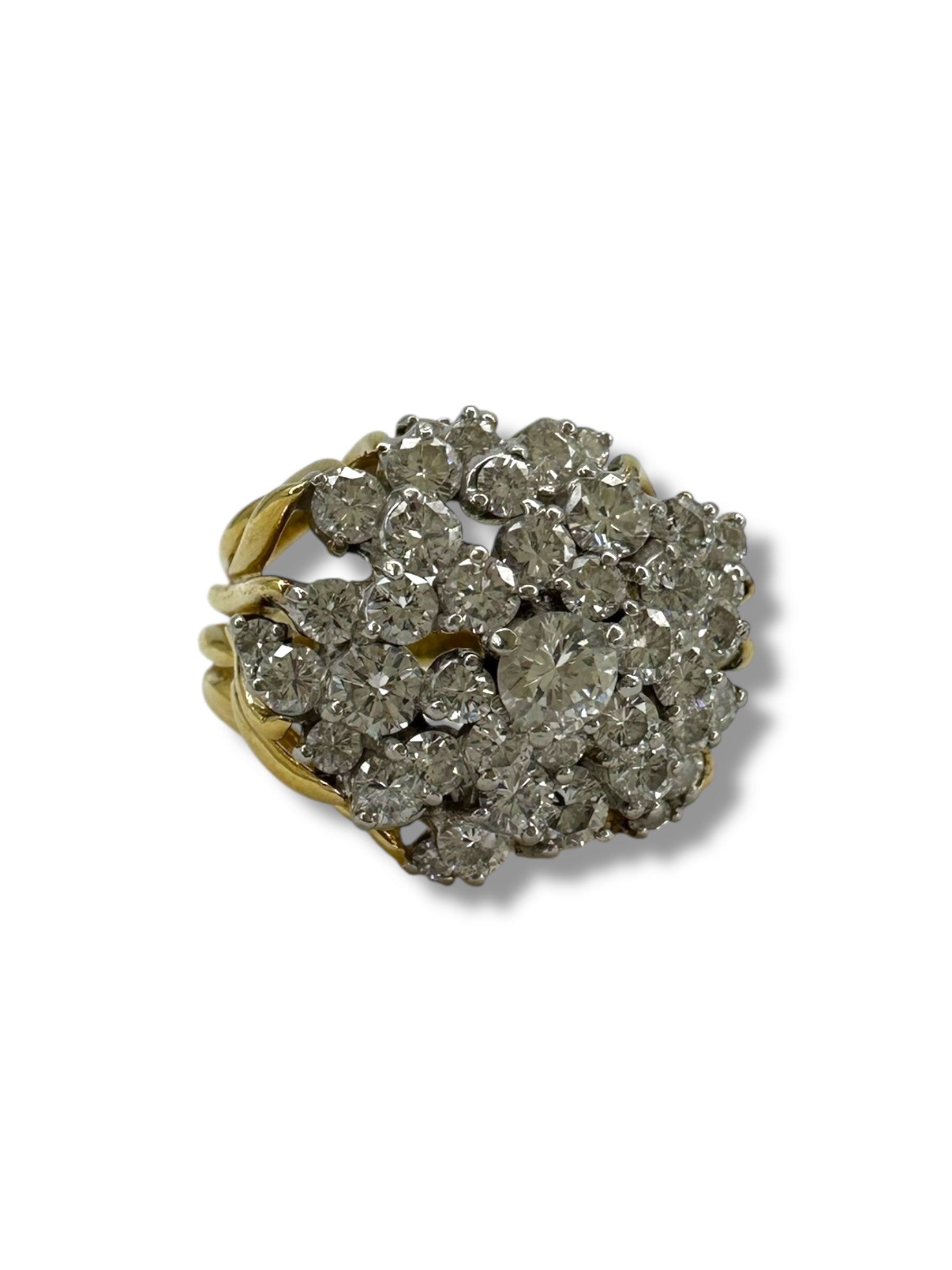 18k Flame Cluster Ring