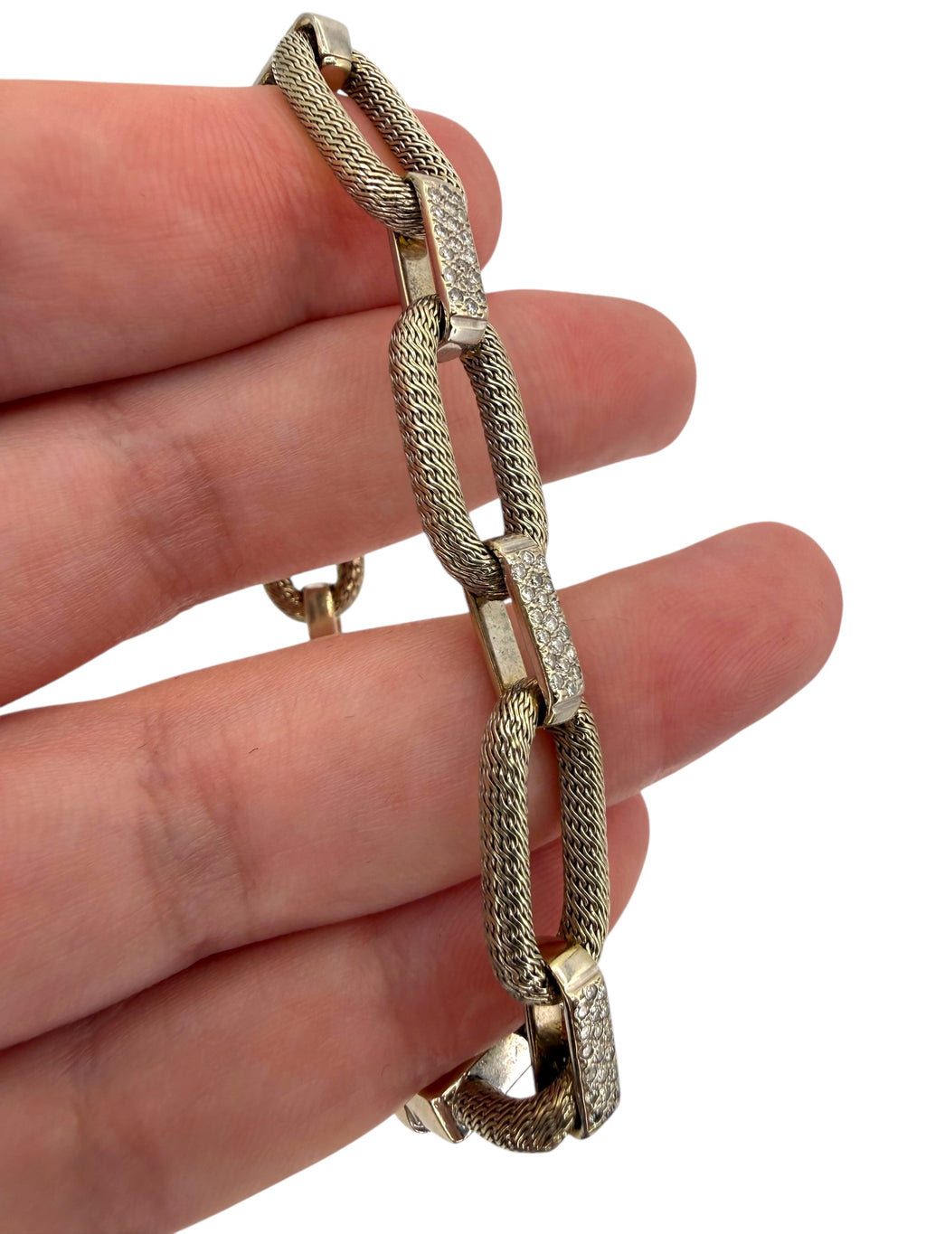 18k Woven Link Chain Bracelet