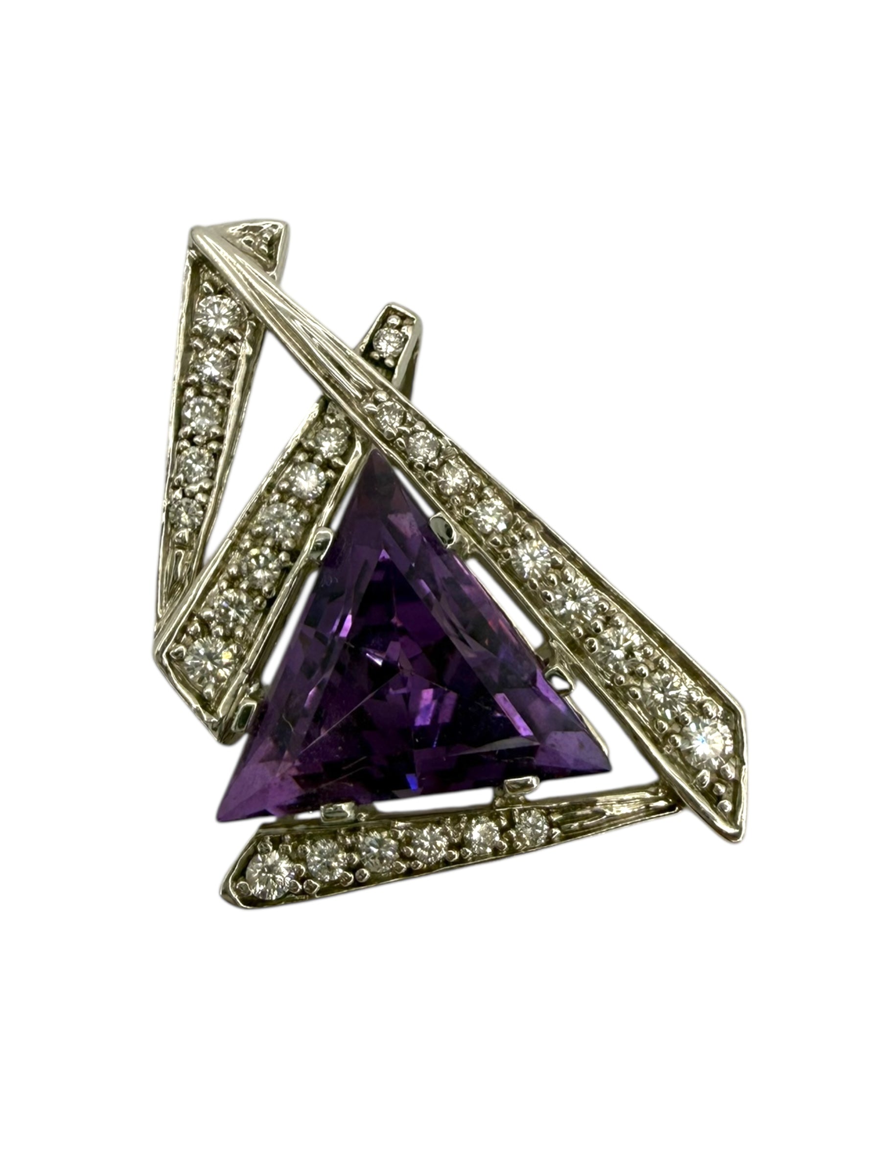 14k Amethyst Diamond Pendant