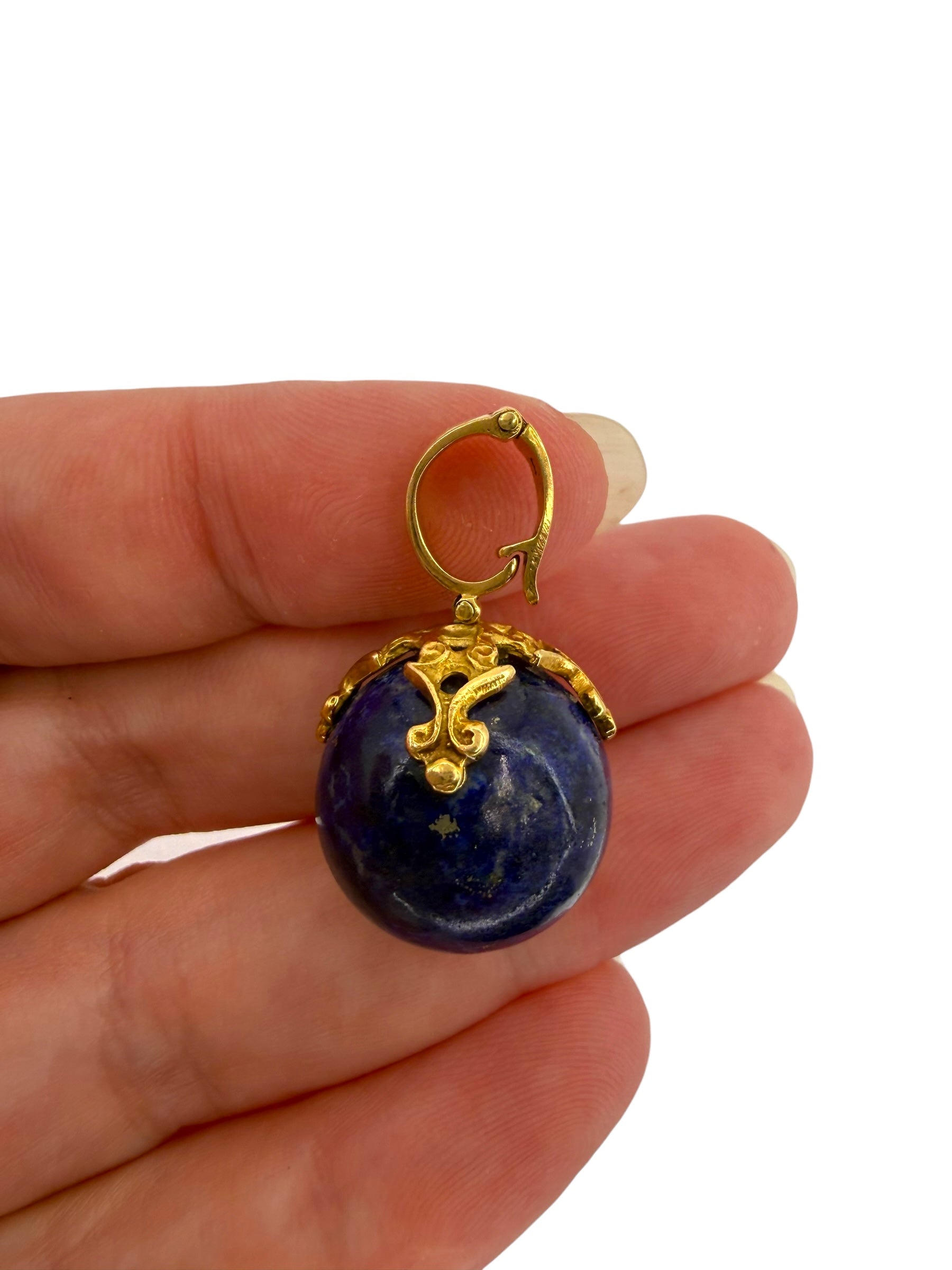 18k Lapis Ball Pendant