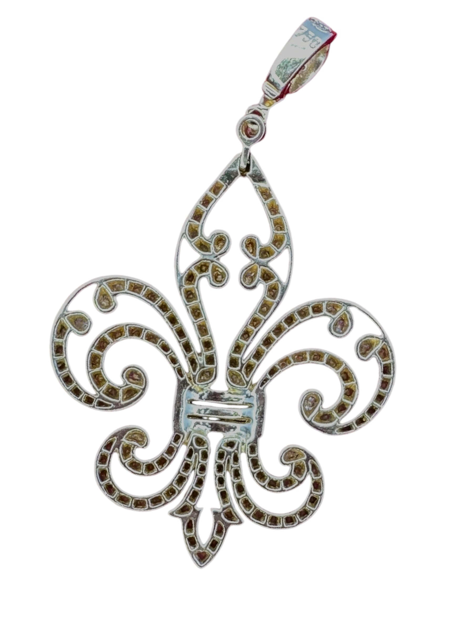18k Diamond Fleur de Lis Pendant
