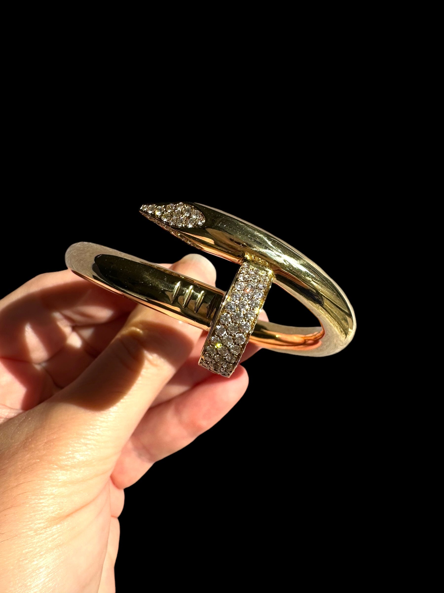 18k Statement Diamond Nail Bracelet