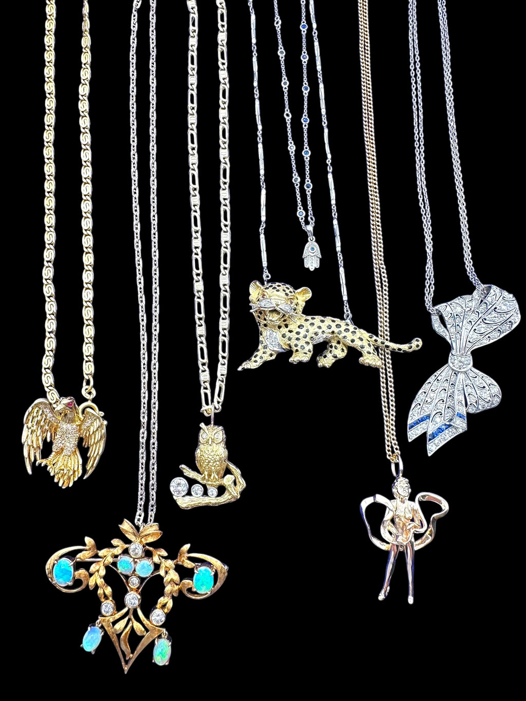 18k Owl Diamond Pendant