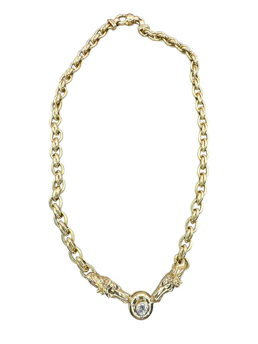 14k Diamond Horsehead Necklace
