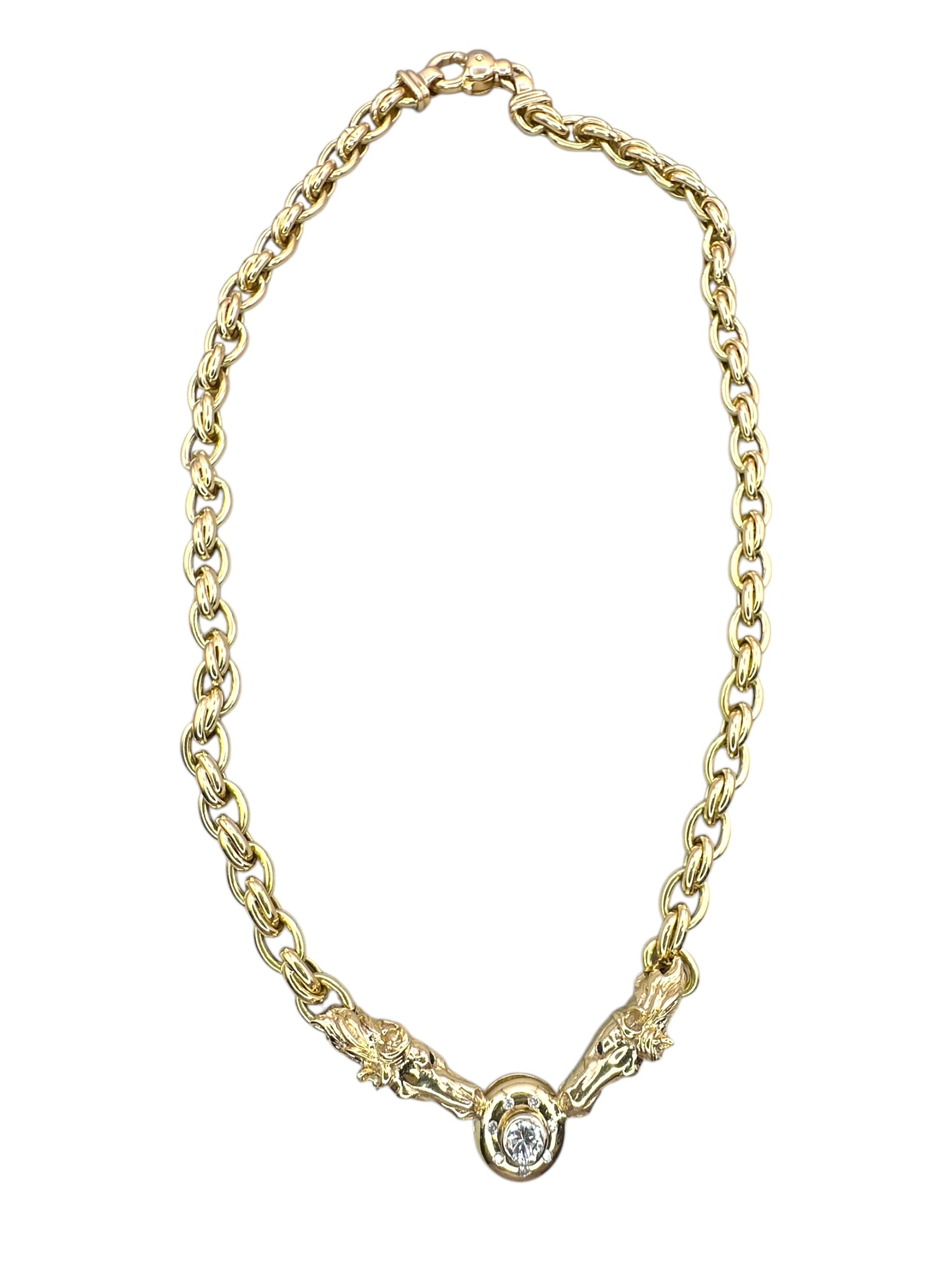 14k Diamond Horsehead Necklace