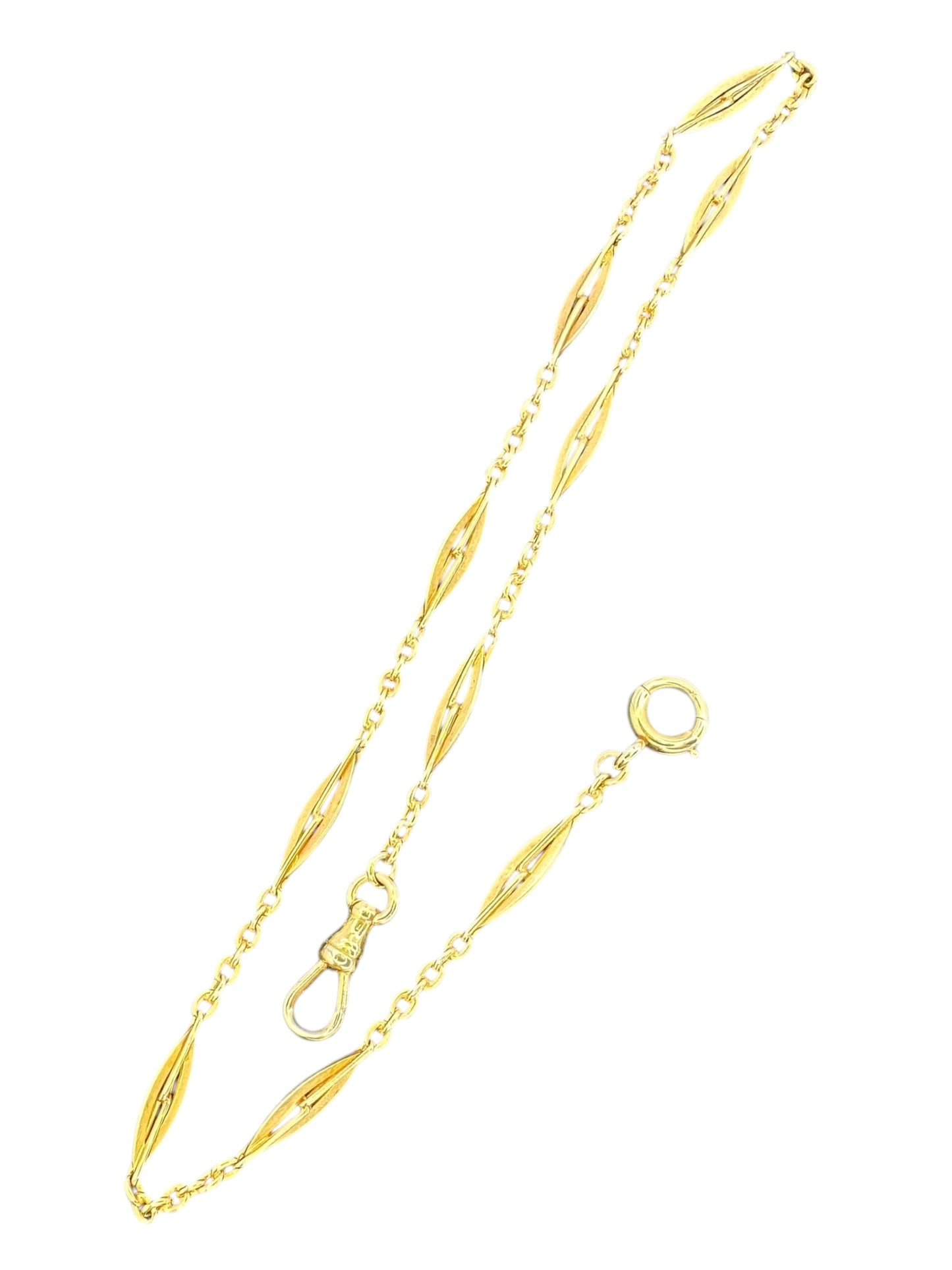 14k Twist Diamond Link Watch Chain