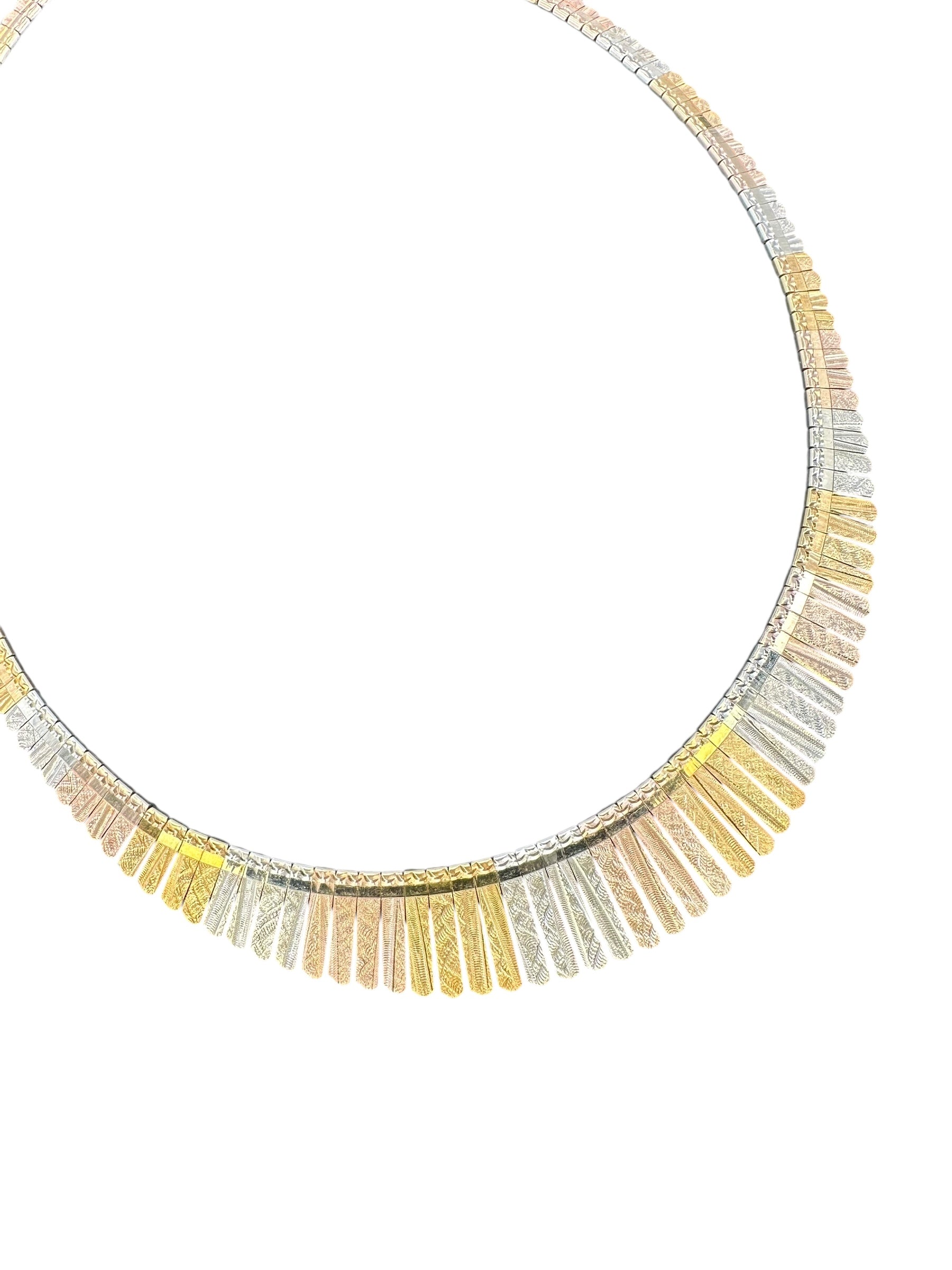 18k Tri-tone Gold Cleopatra Necklace