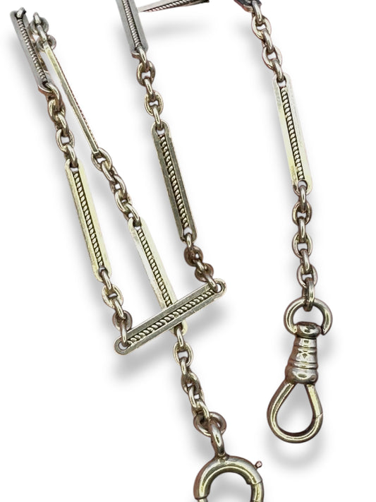 14k White Gold Twist Link Watch Chain