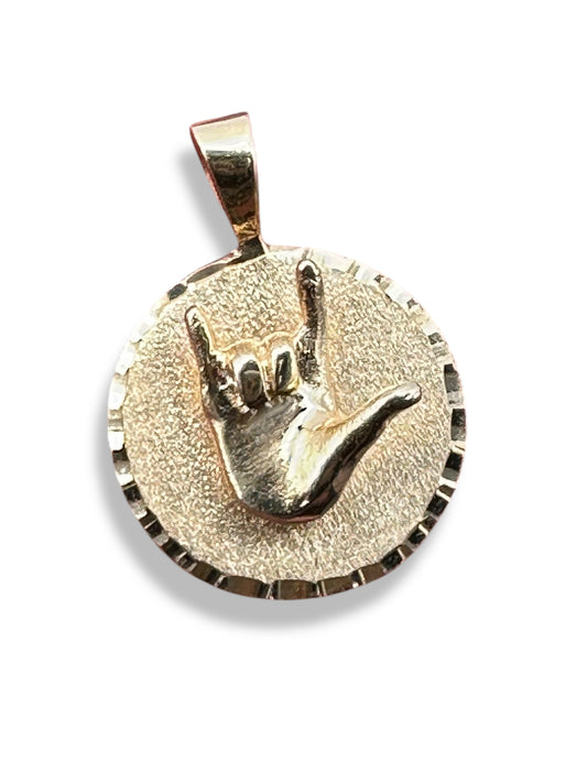14k I Love You Pendant